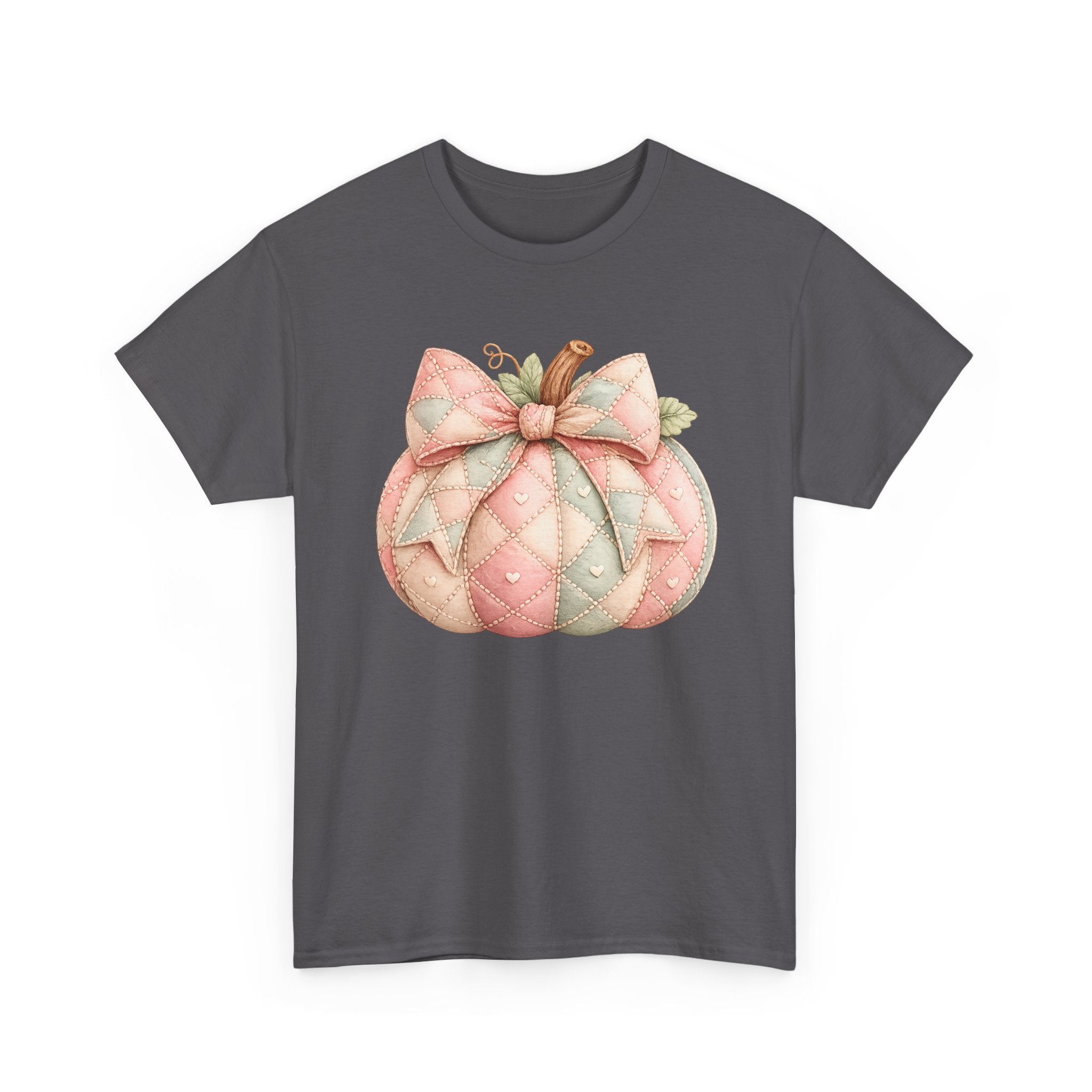 Pink Quilted Pumpkin Tee - Pastel Fall Pumpkin Shirt
