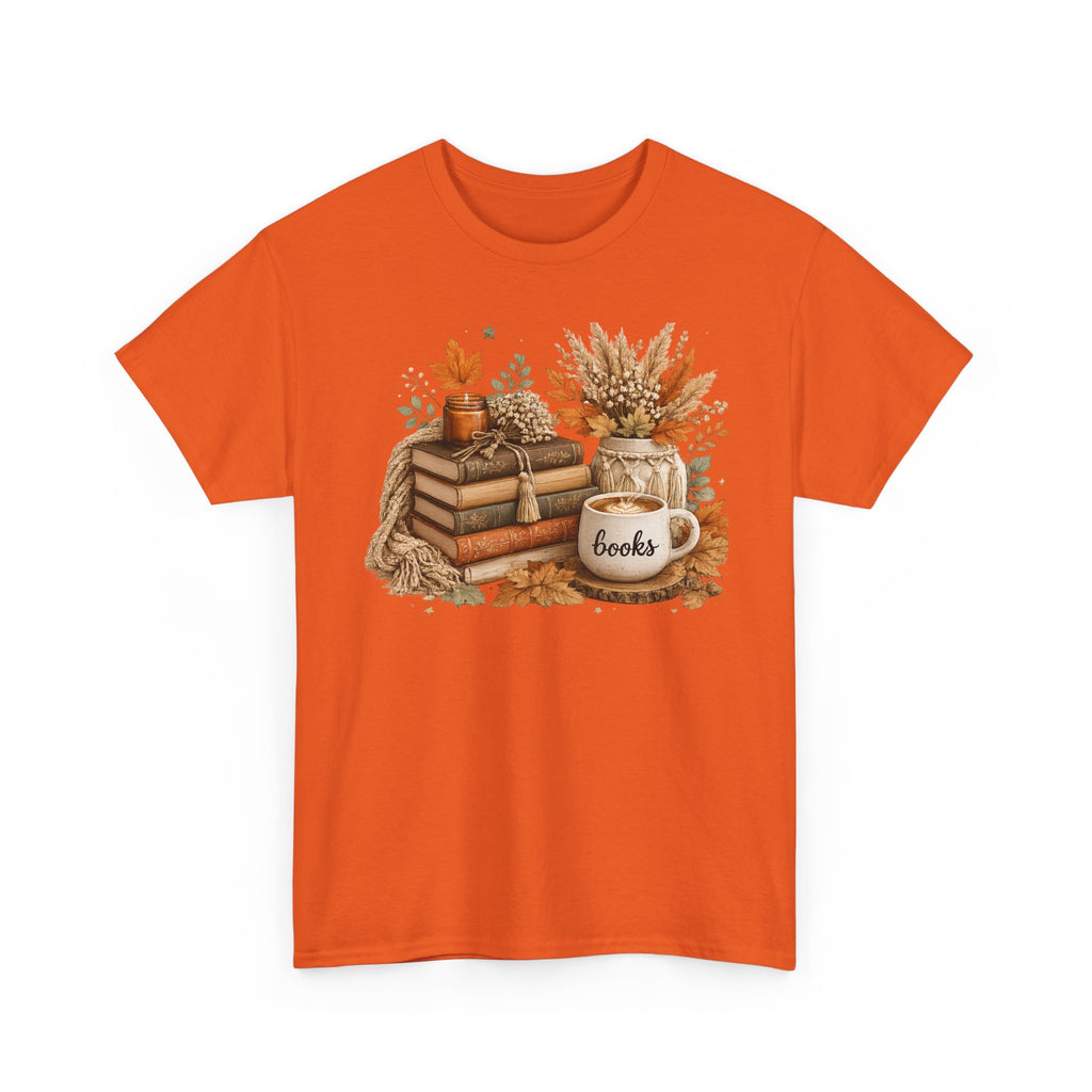 Cozy Autumn Books Tee — Fall Booklover Graphic T-Shirt