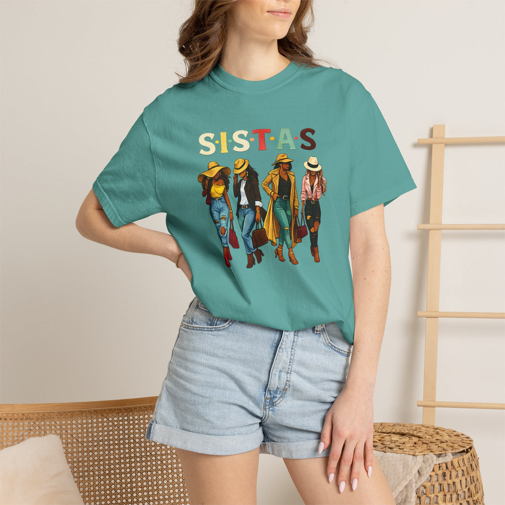 Sistas Graphic T-Shirt – Bold Sisterhood Women Walking Design