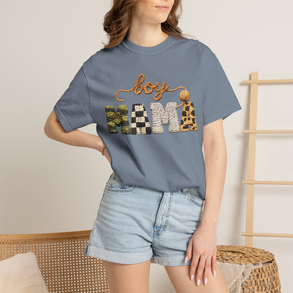 Boy Mama Graphic T-Shirt — Leopard & Camo Mom Tee