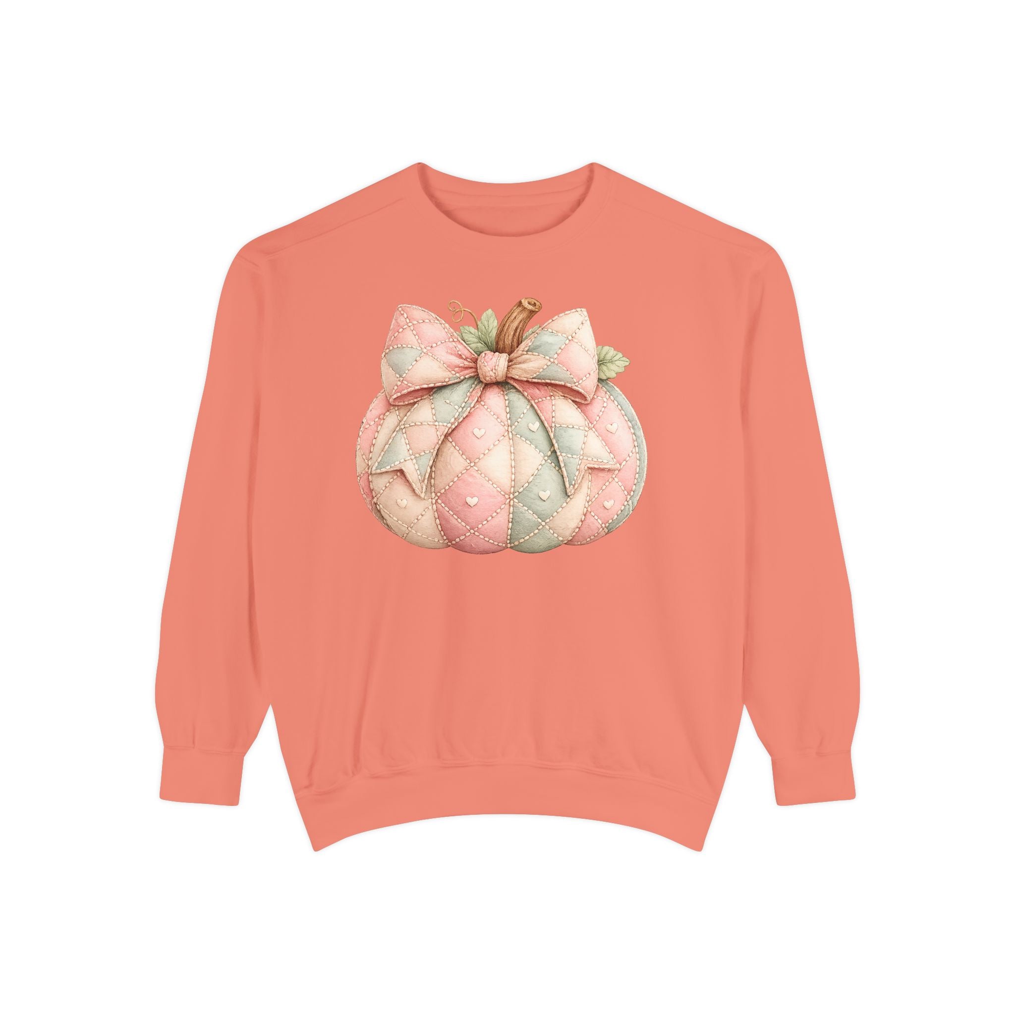 Quilted Pastel Pumpkin Sweatshirt