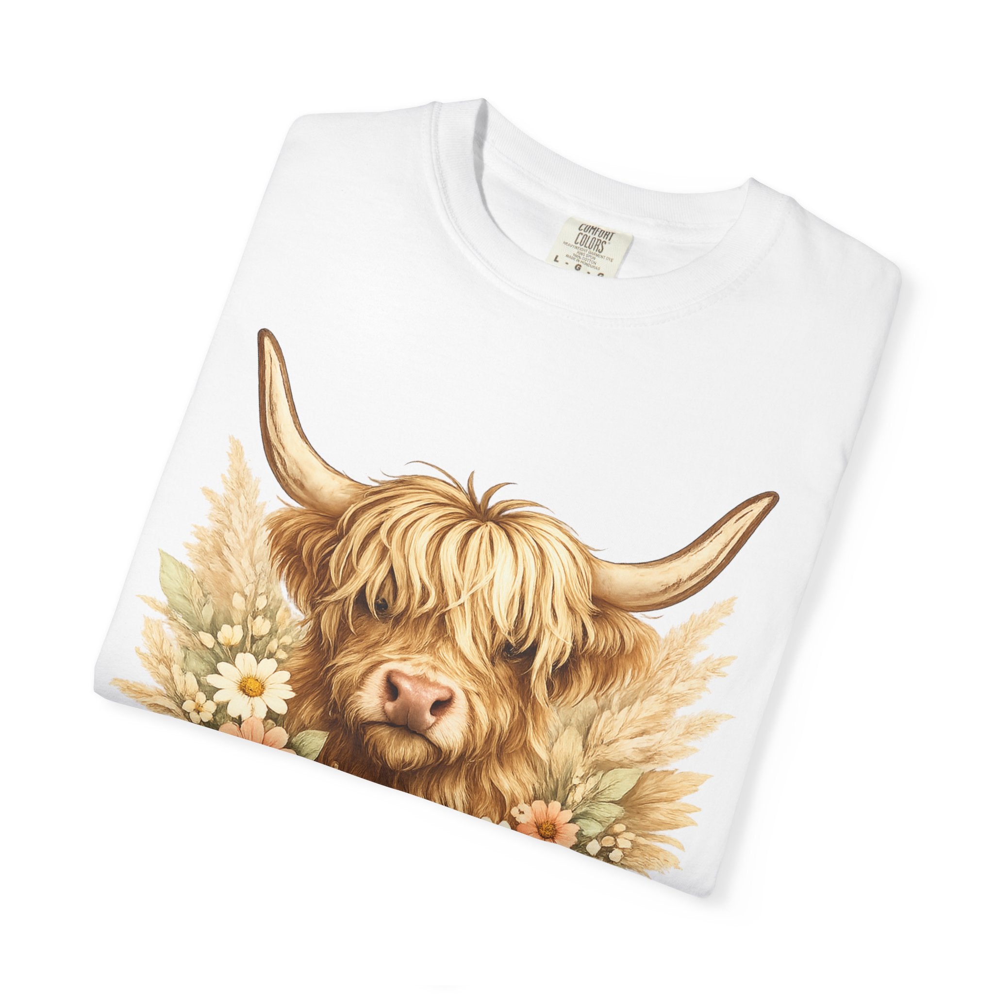 Highland Cow Floral T-Shirt — Cute Scottish Highland Cattle Tee