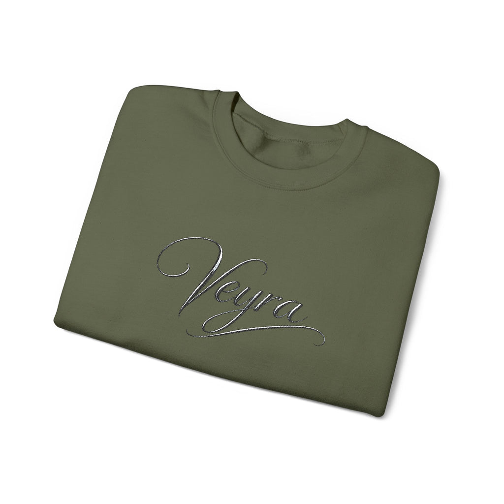 Veyra Script Crewneck Sweatshirt — Elegant Handwritten Logo Pullover