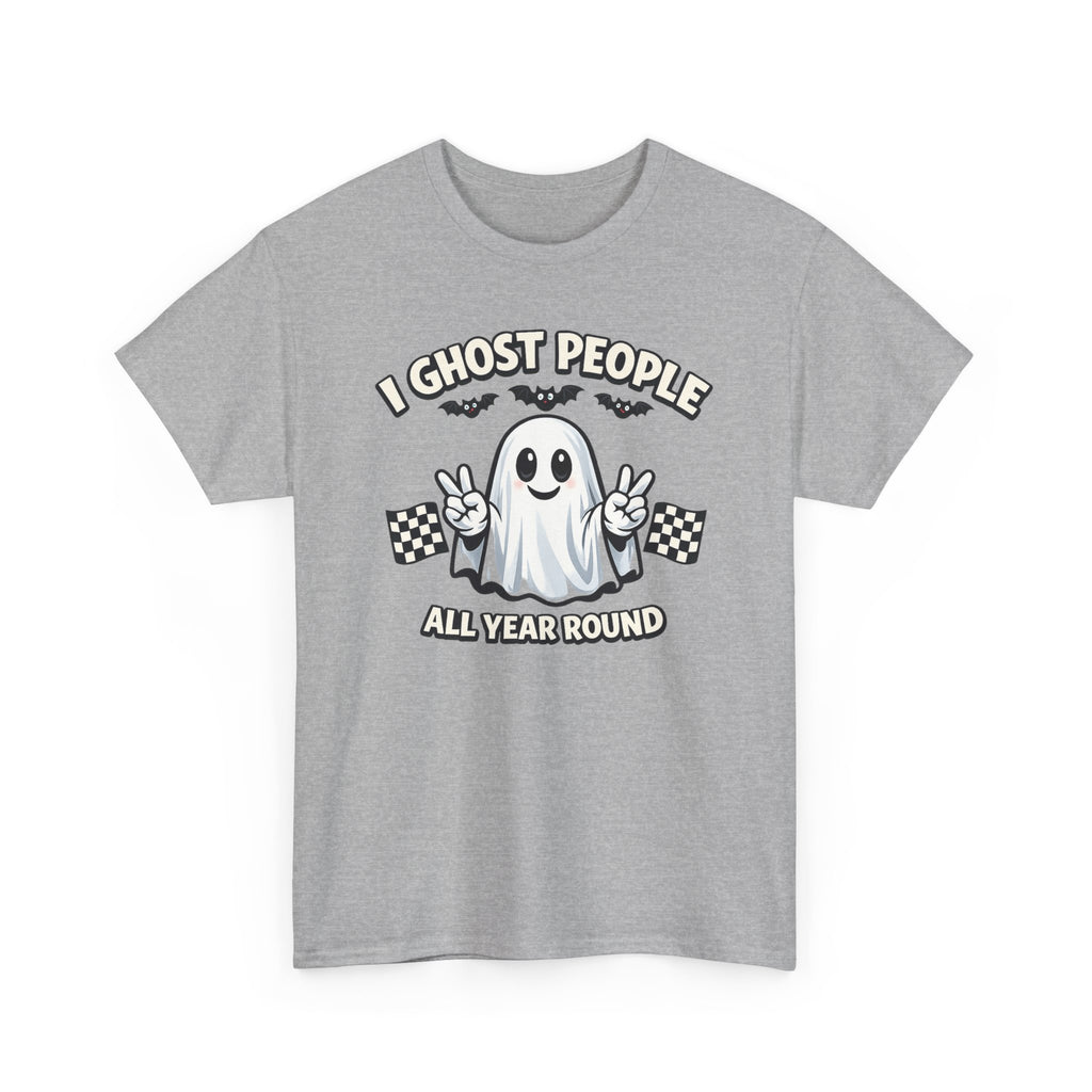 Ghost People All Year Round Tee — Cute Vintage Ghost Graphic Shirt