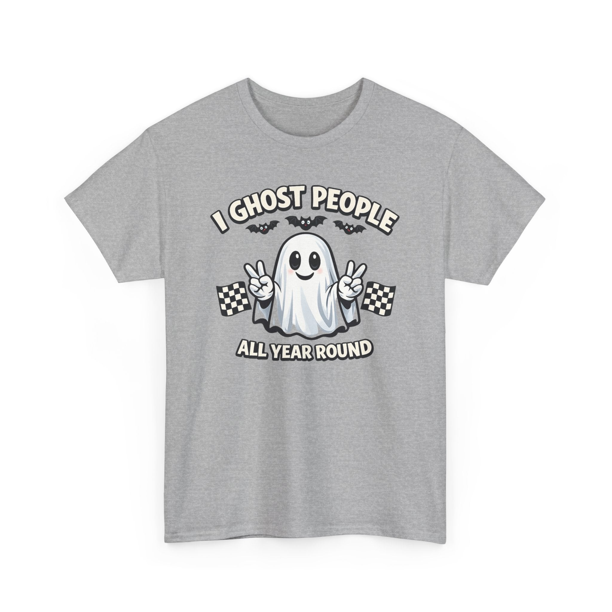 Ghost People All Year Round Tee — Cute Vintage Ghost Graphic Shirt