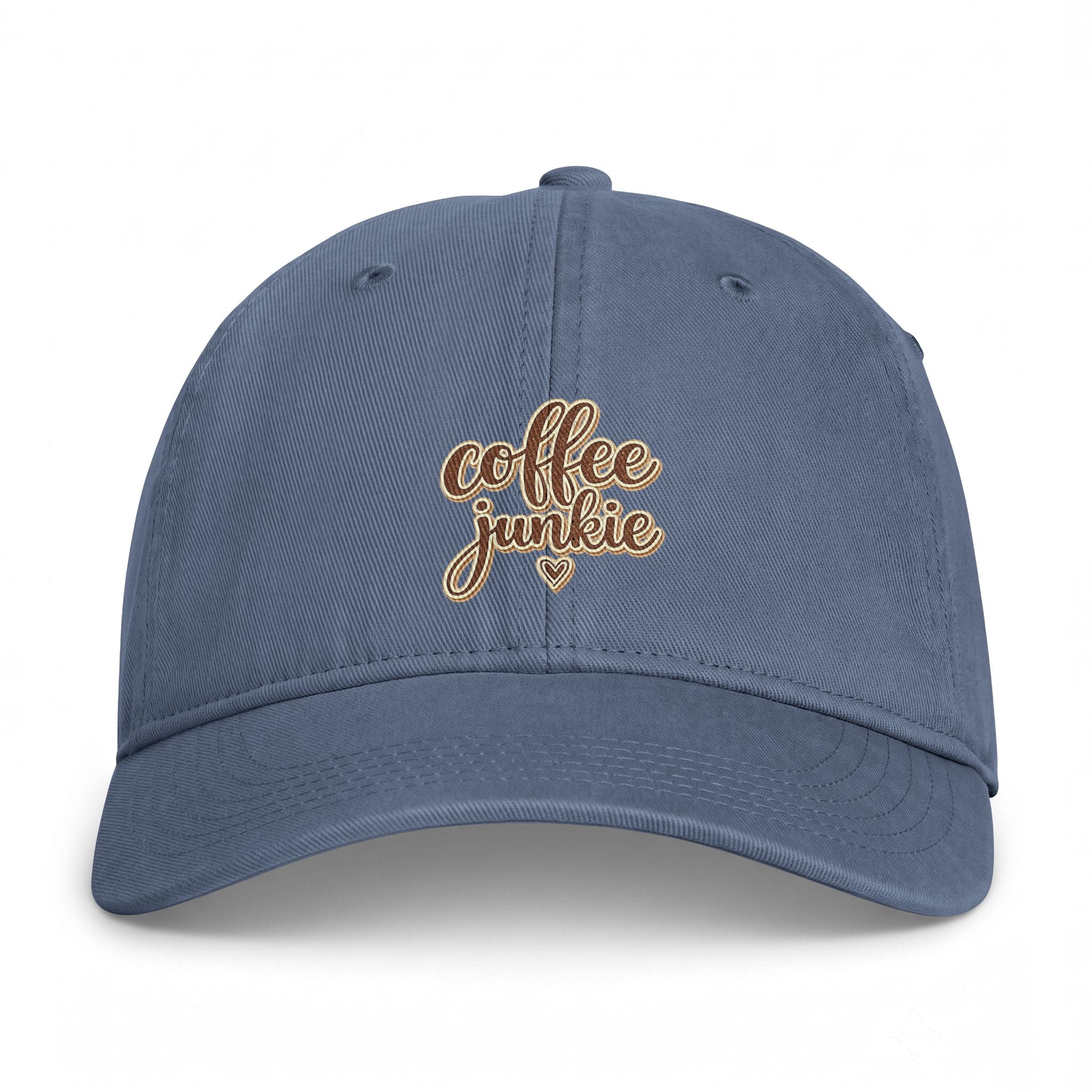 Coffee Junkie Washed Cap — Coastal Vintage Baseball Hat