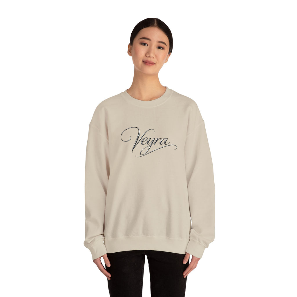 Veyra Script Crewneck Sweatshirt — Elegant Handwritten Logo Pullover