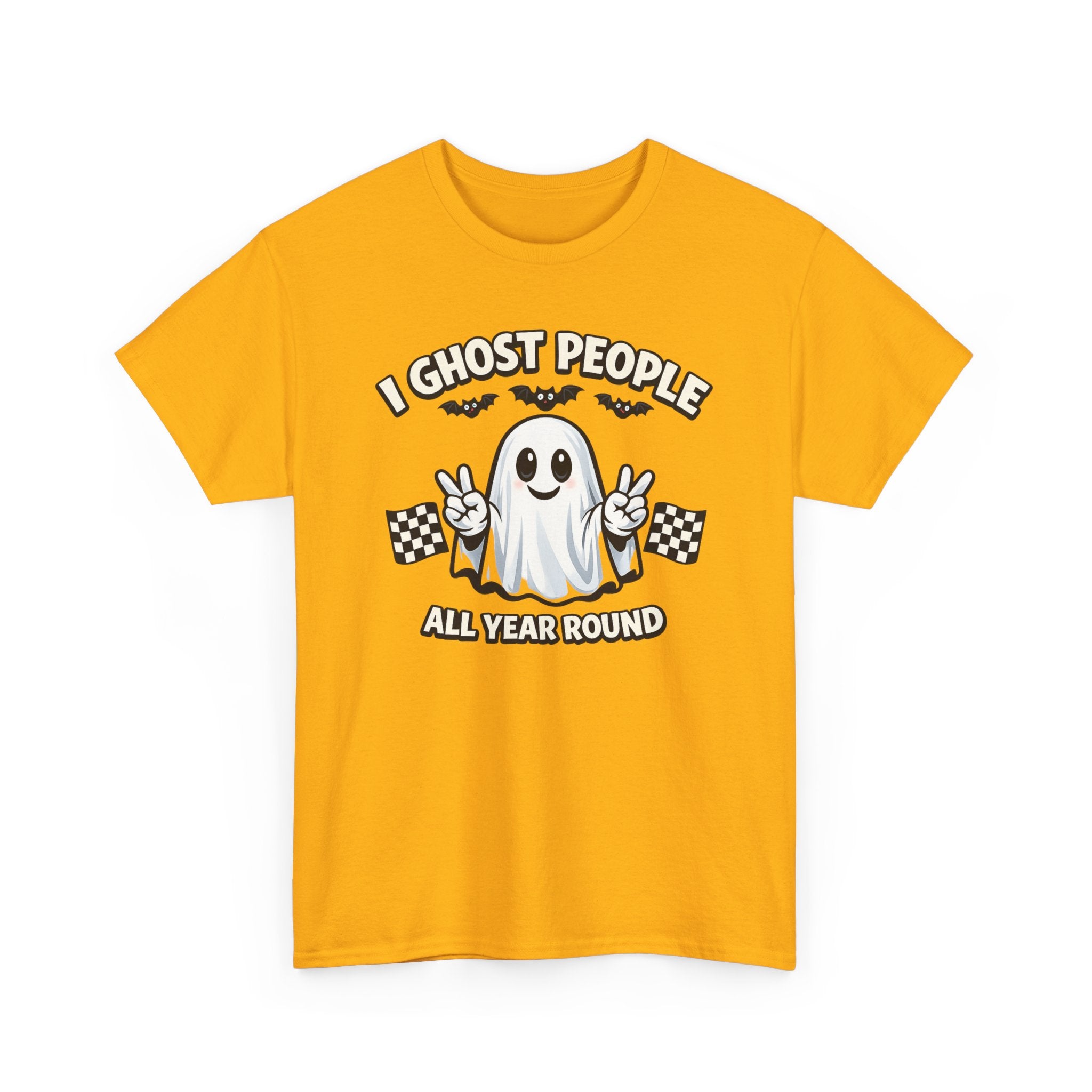 Ghost People All Year Round Tee — Cute Vintage Ghost Graphic Shirt
