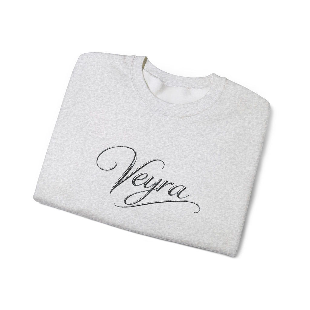 Veyra Script Crewneck Sweatshirt — Elegant Handwritten Logo Pullover