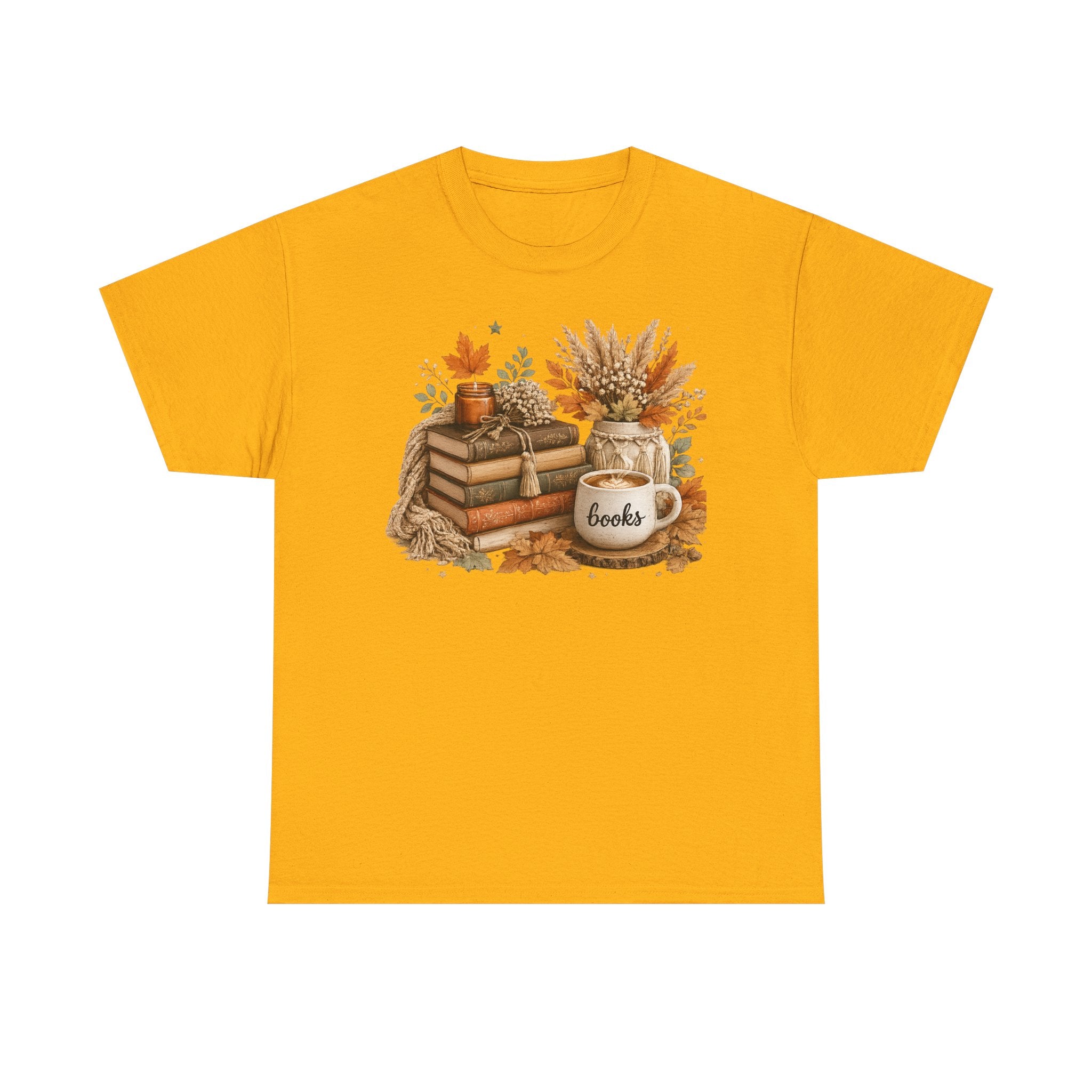 Cozy Autumn Books Tee — Fall Booklover Graphic T-Shirt