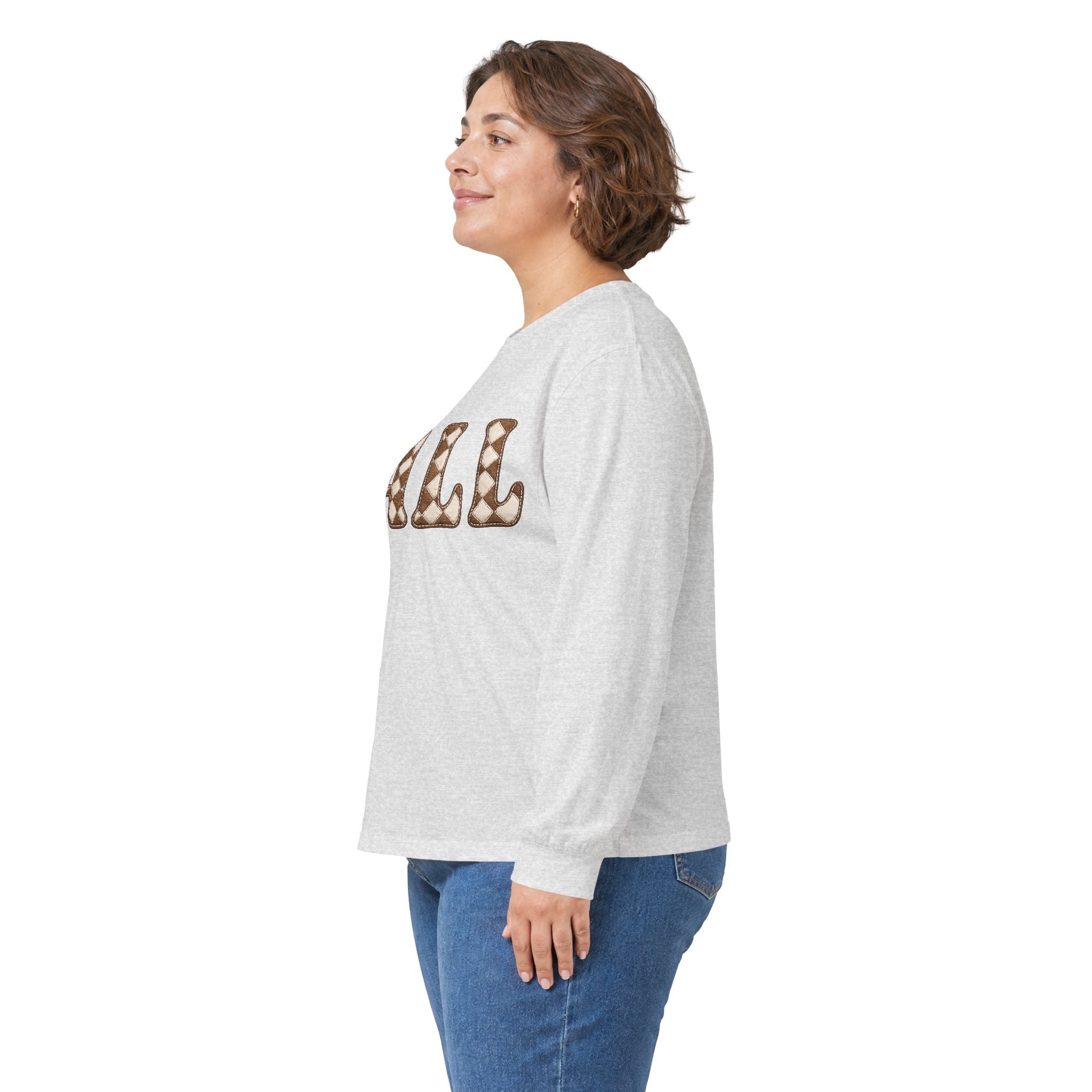 Fall Graphic Long Sleeve Tee — Retro Pattern "FALL" Autumn Shirt