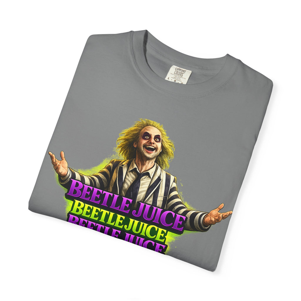Beetlejuice Graphic T-Shirt — Retro Horror Movie Tee with Beetlejuice Text