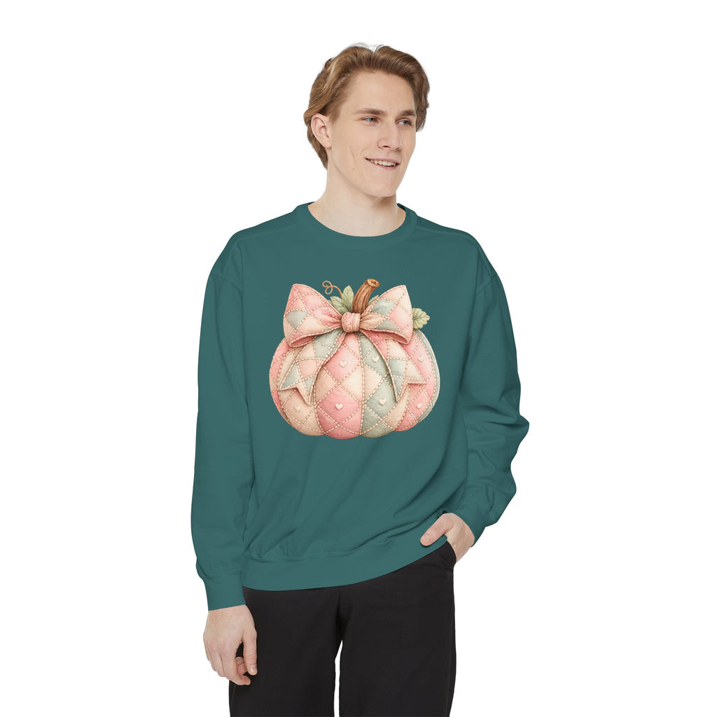 Quilted Pastel Pumpkin Sweatshirt
