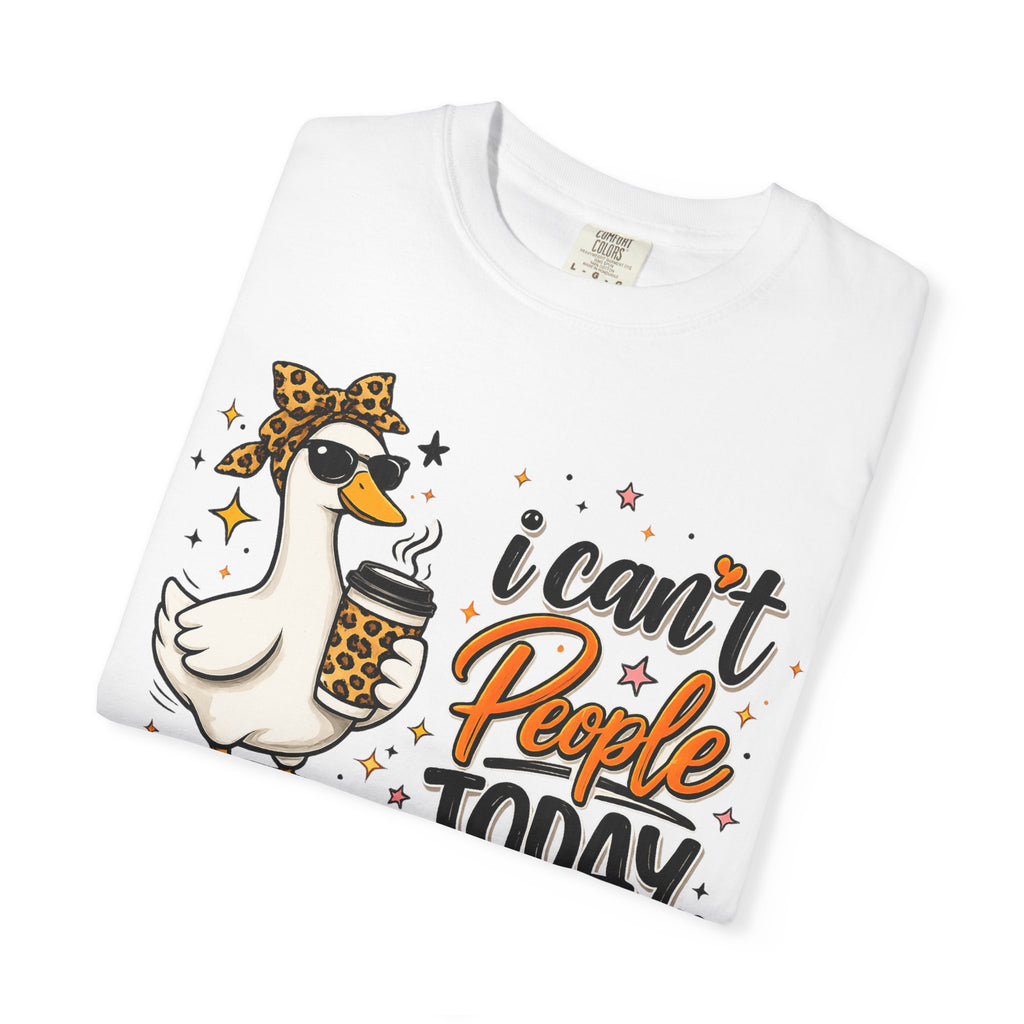 I Can't People Today T-Shirt — Leopard Duck Graphic Tee for Introverts