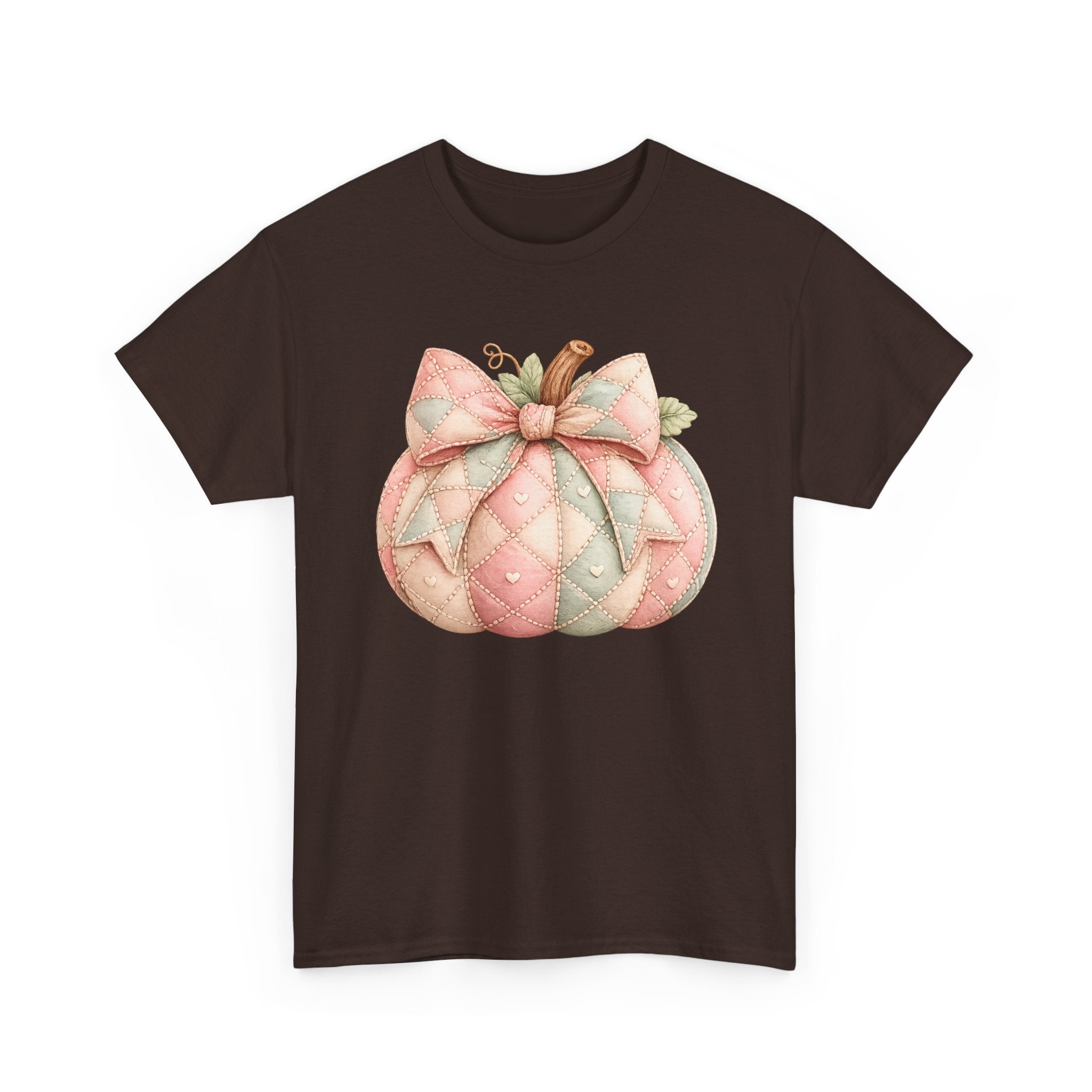 Pink Quilted Pumpkin Tee - Pastel Fall Pumpkin Shirt