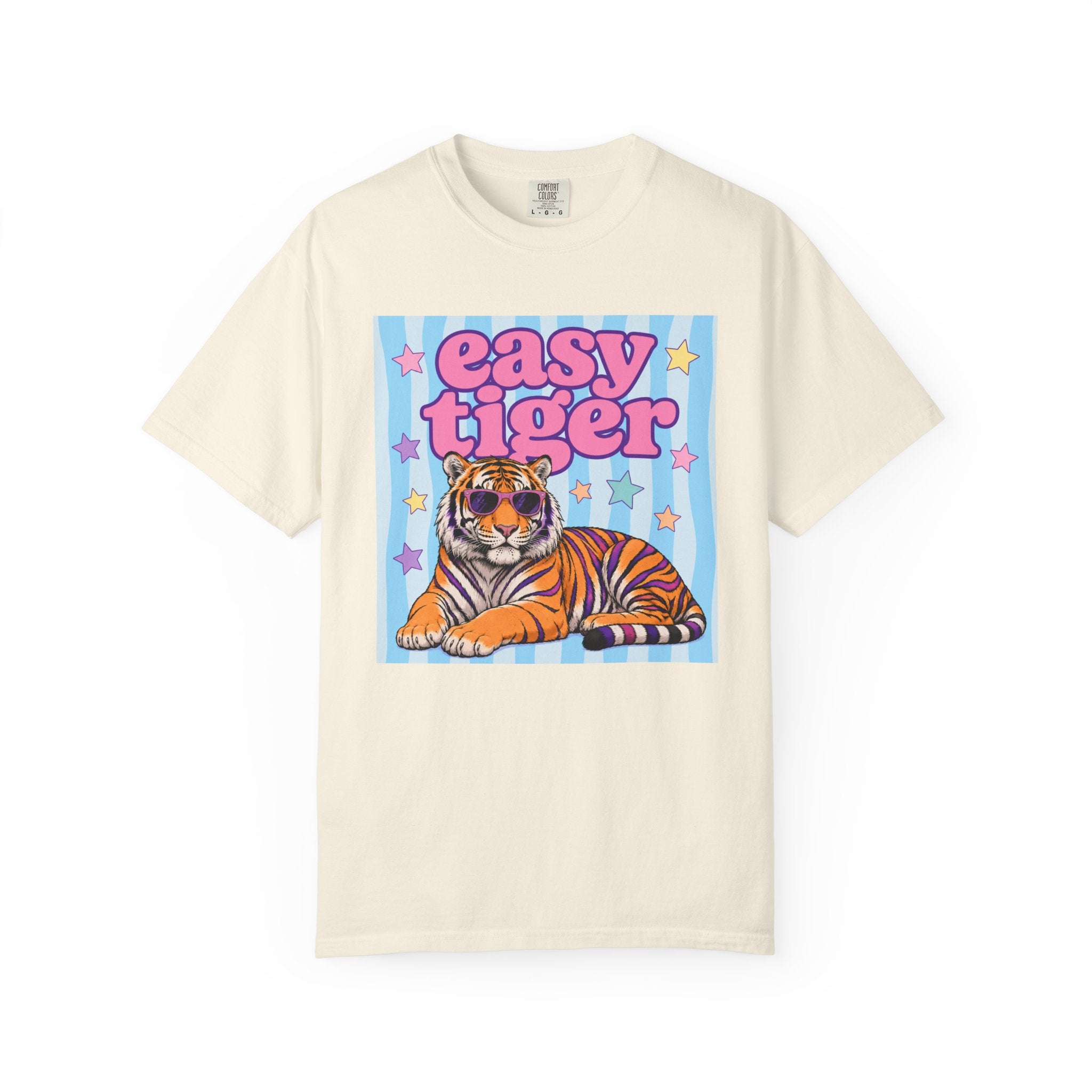 Easy Tiger Graphic T-Shirt — Retro Pastel Tiger Tee