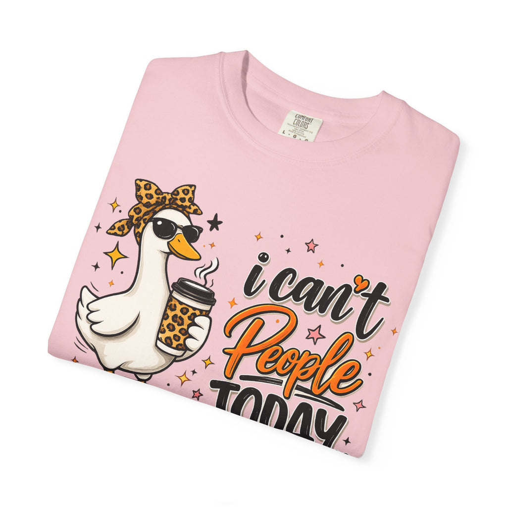 I Can't People Today T-Shirt — Leopard Duck Graphic Tee for Introverts