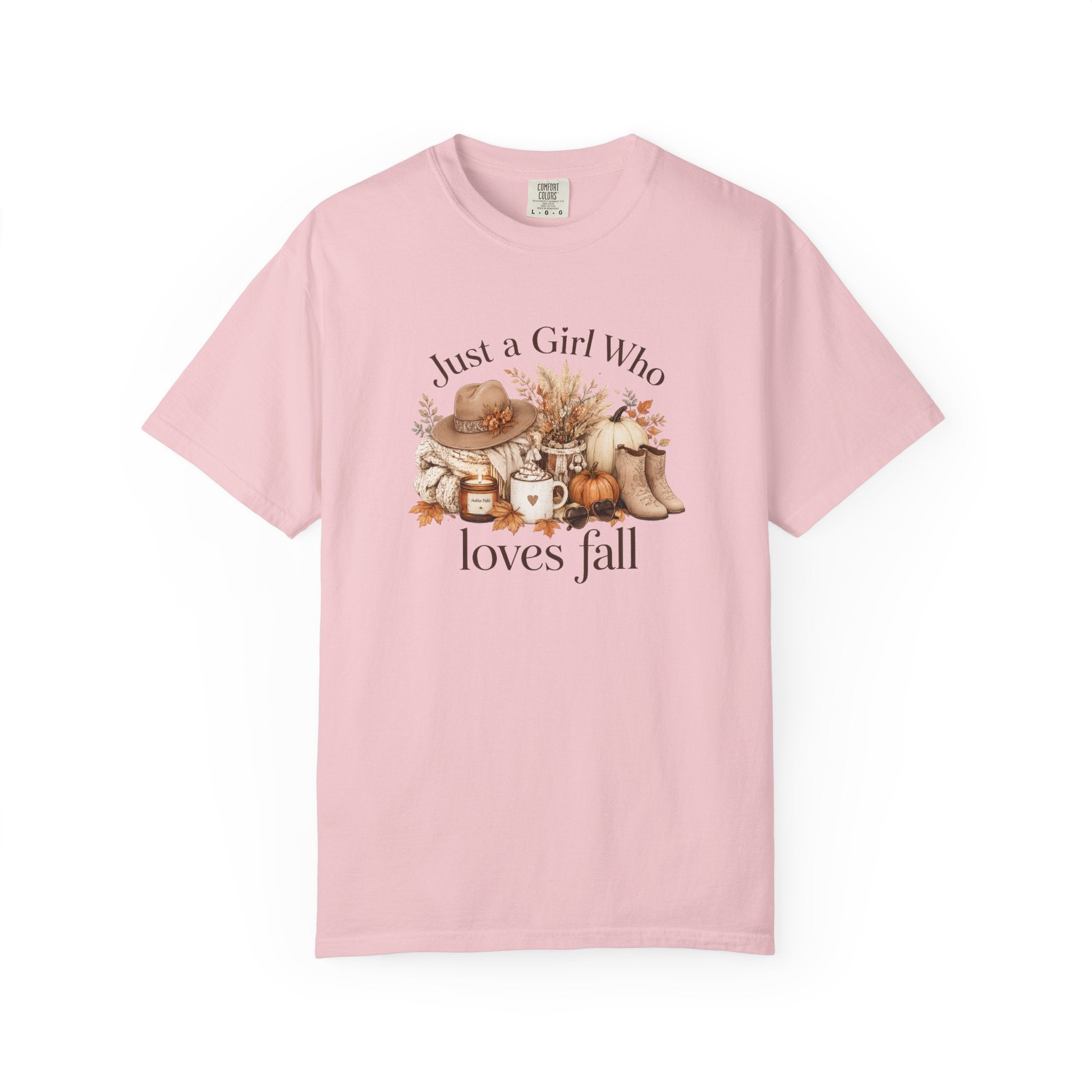 Fall Vibes Graphic Tee — "Just a Girl Who Loves Fall" Autumn Shirt