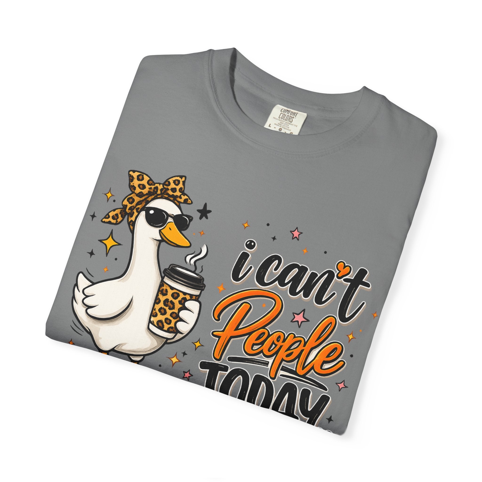 I Can't People Today T-Shirt — Leopard Duck Graphic Tee for Introverts