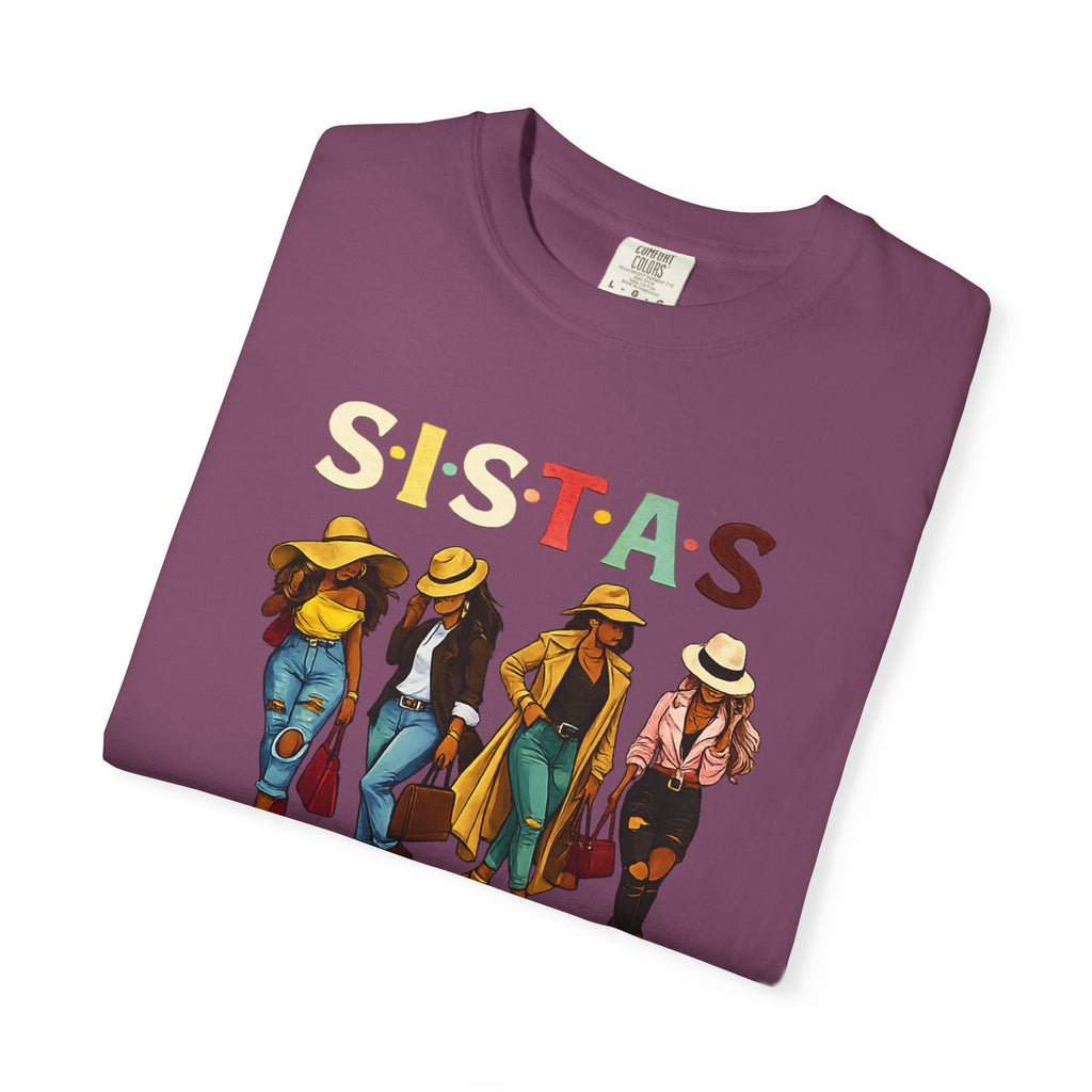 Sistas Graphic T-Shirt – Bold Sisterhood Women Walking Design