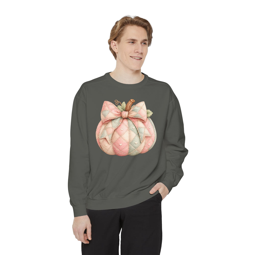 Quilted Pastel Pumpkin Sweatshirt
