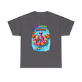 Halloween Skeleton Tee — "Just Waiting for Halloween" Pool Float Graphic T-Shirt