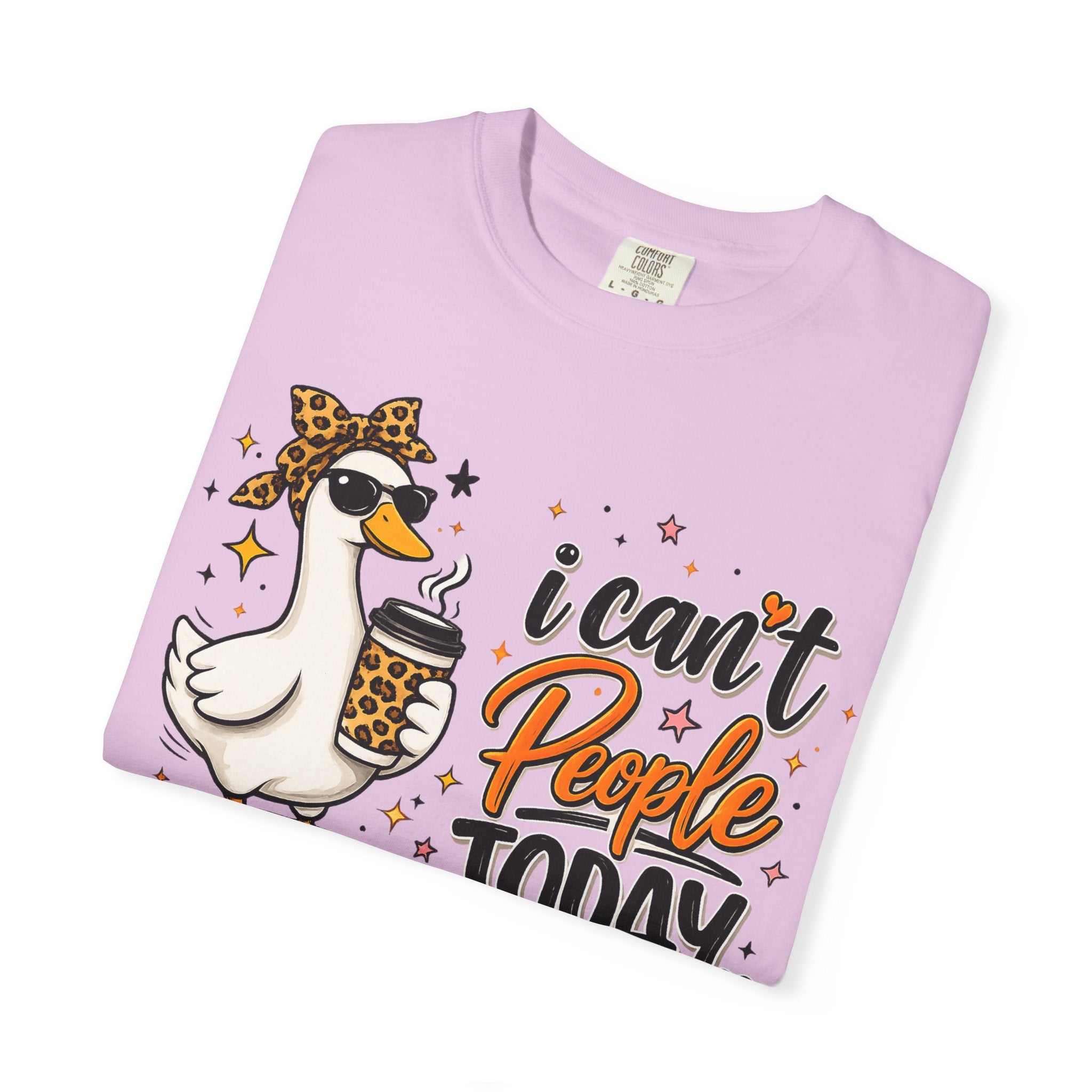 I Can't People Today T-Shirt — Leopard Duck Graphic Tee for Introverts