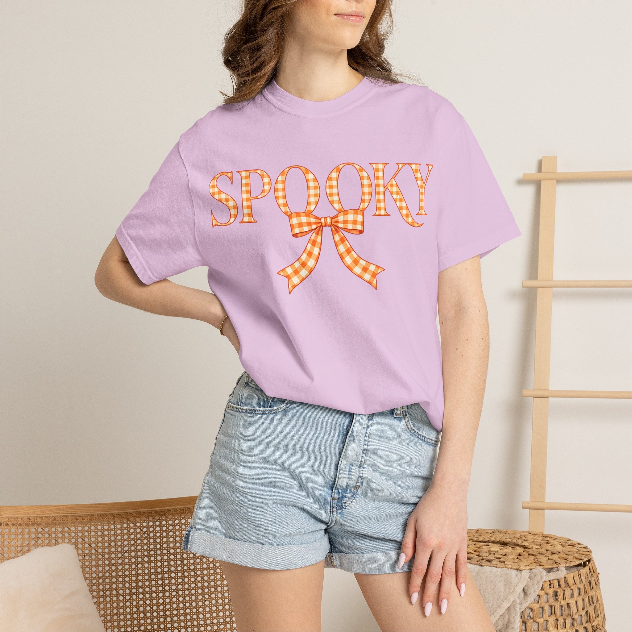Spooky Gingham Bow T-Shirt — Halloween Graphic Tee