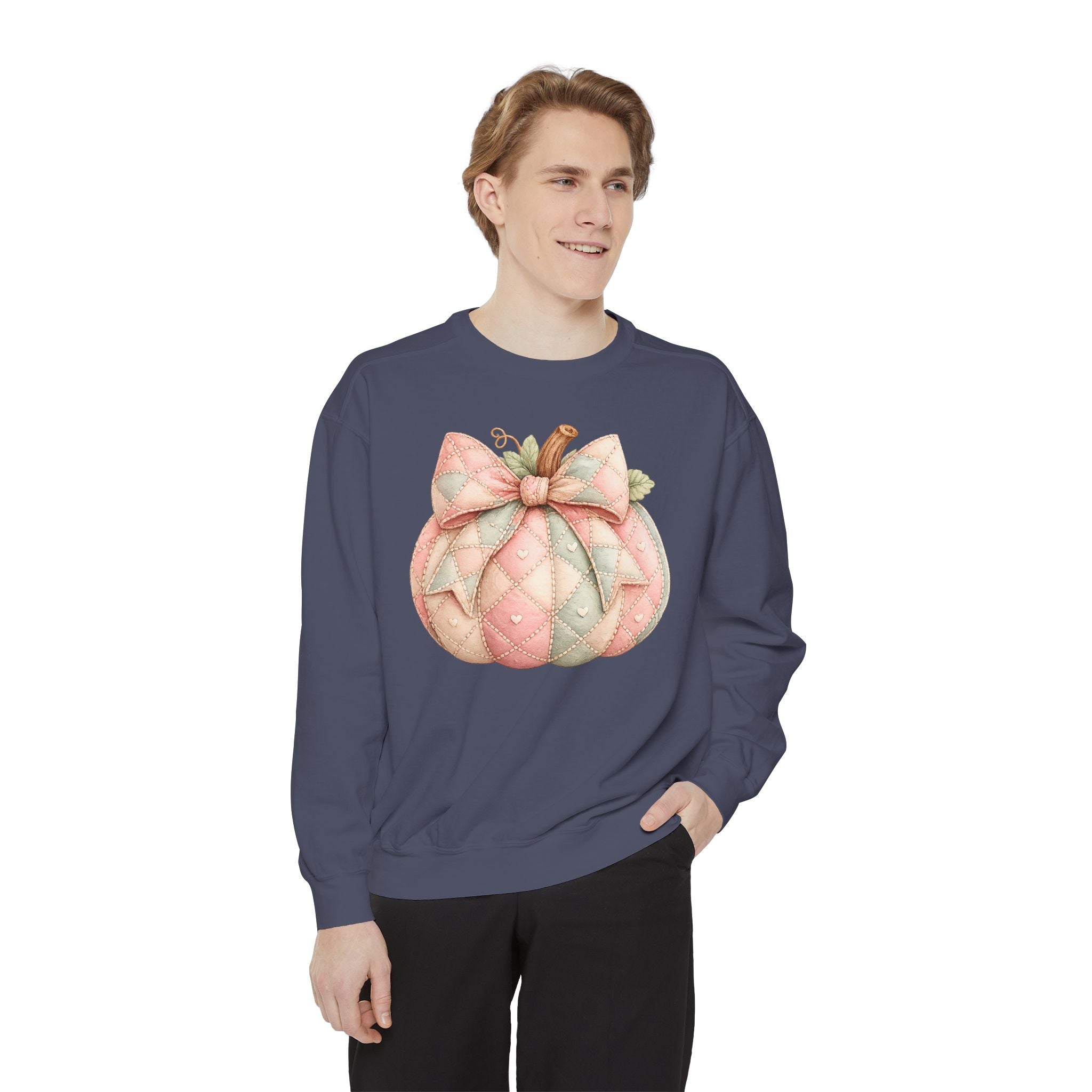 Quilted Pastel Pumpkin Sweatshirt