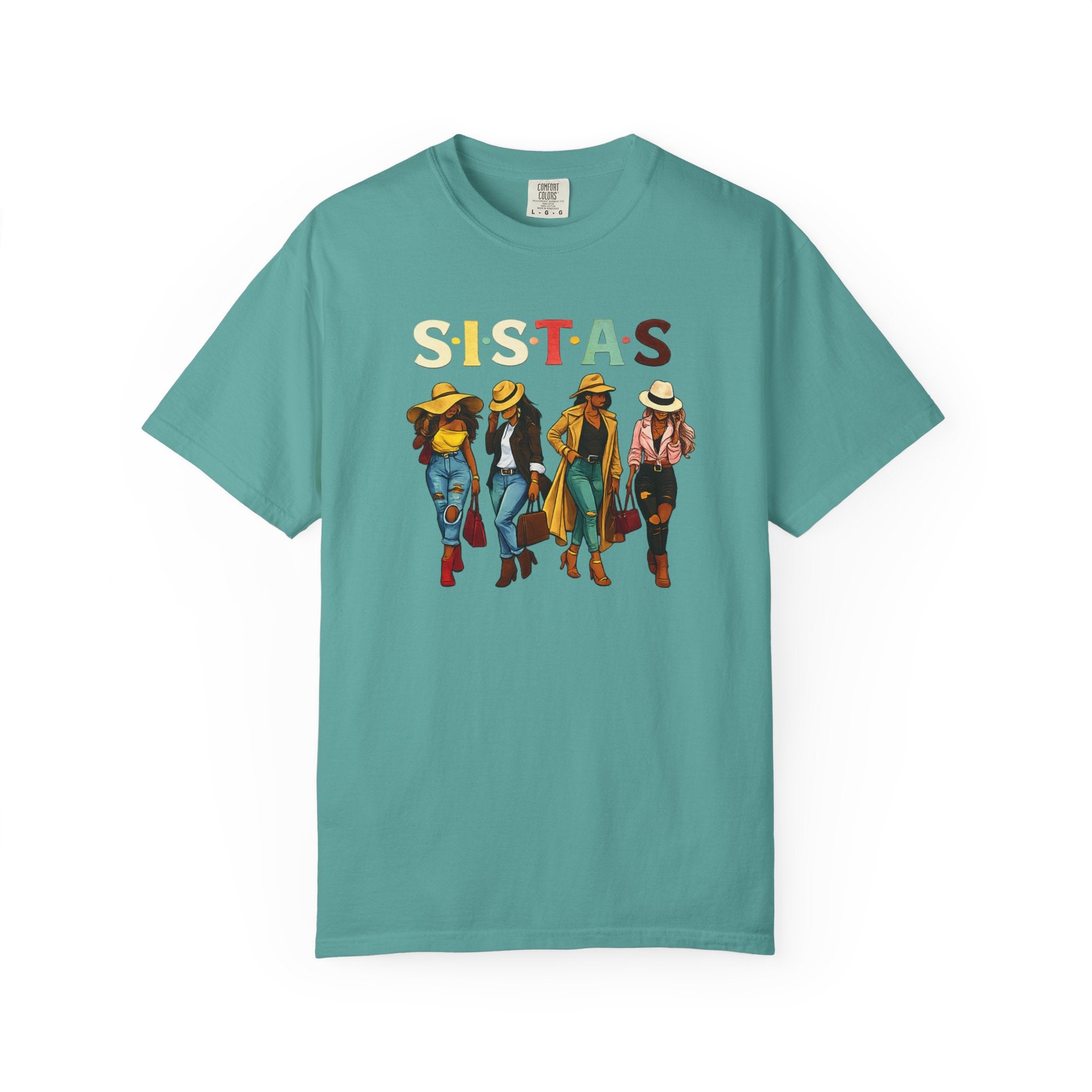Sistas Graphic T-Shirt – Bold Sisterhood Women Walking Design