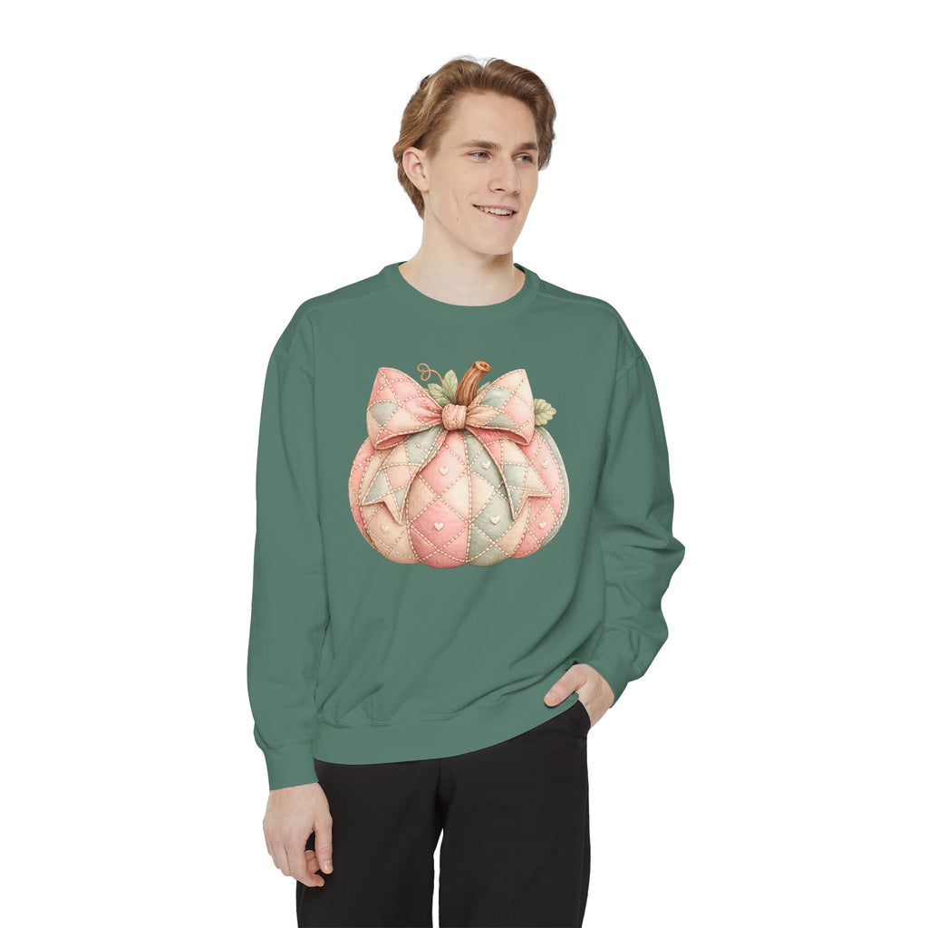 Quilted Pastel Pumpkin Sweatshirt