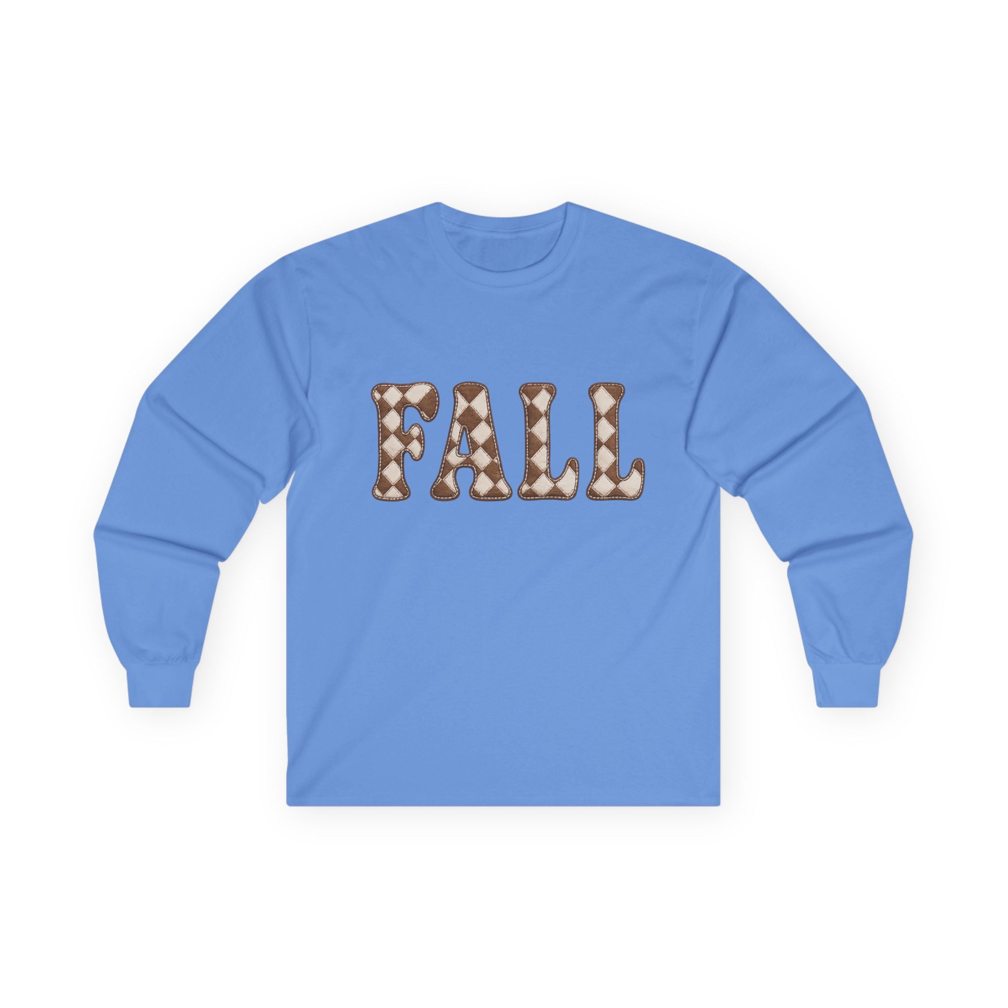 Fall Graphic Long Sleeve Tee — Retro Pattern "FALL" Autumn Shirt