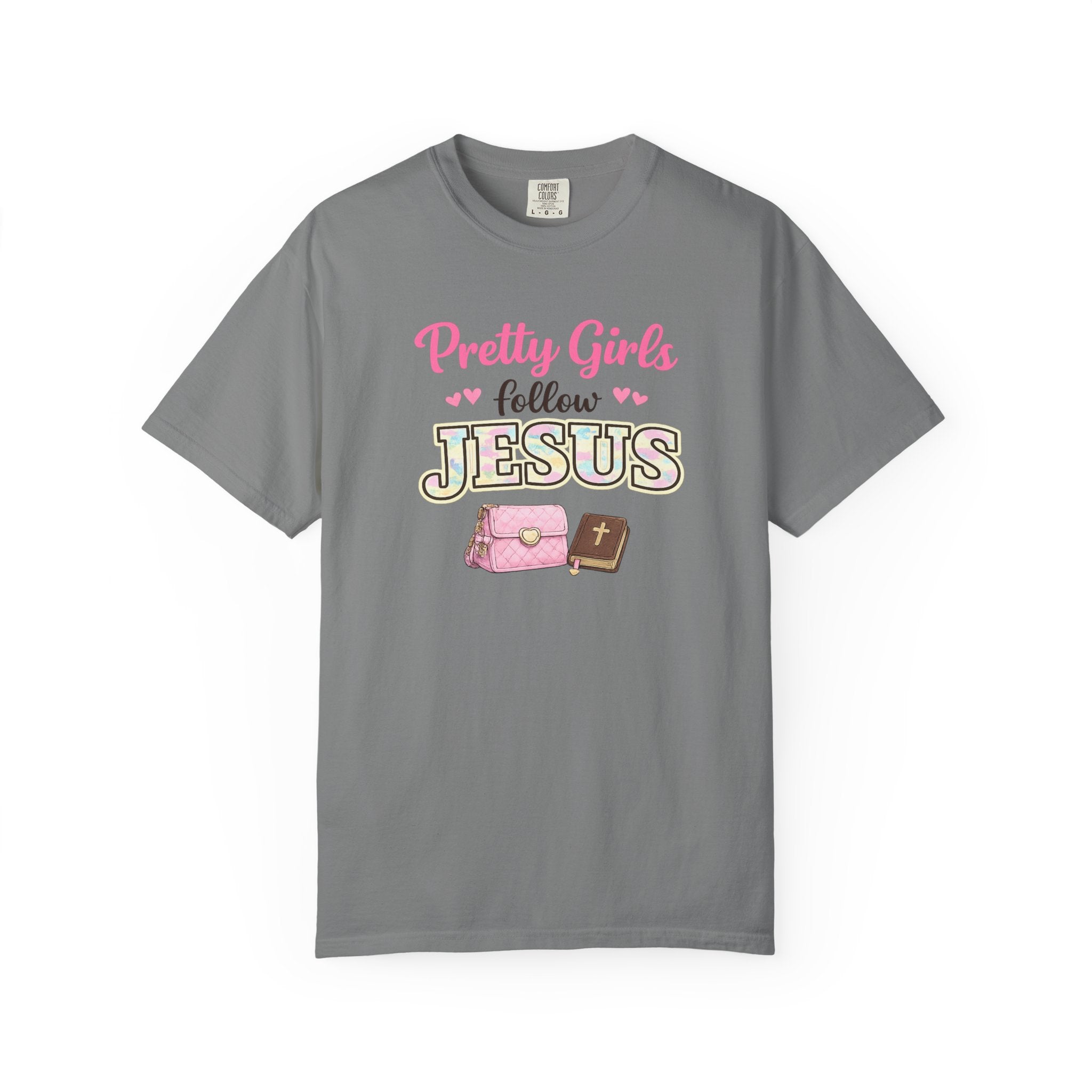 Pretty Girls Follow Jesus T-Shirt — Pink Faith Graphic Tee