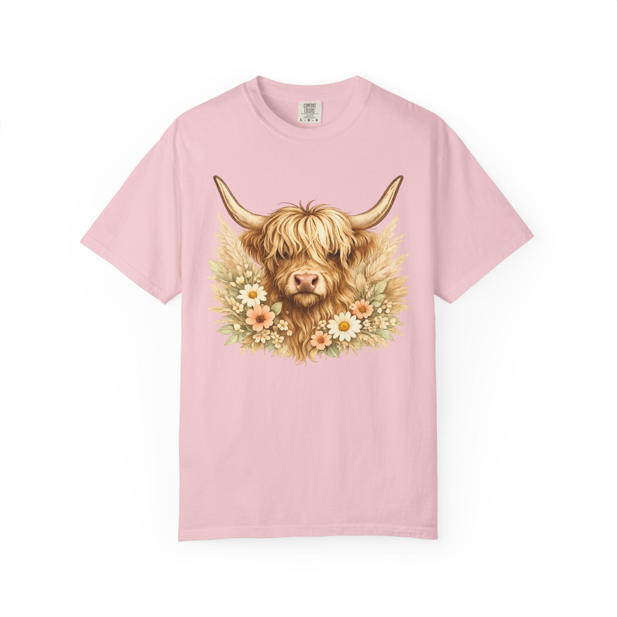 Highland Cow Floral T-Shirt — Cute Scottish Highland Cattle Tee