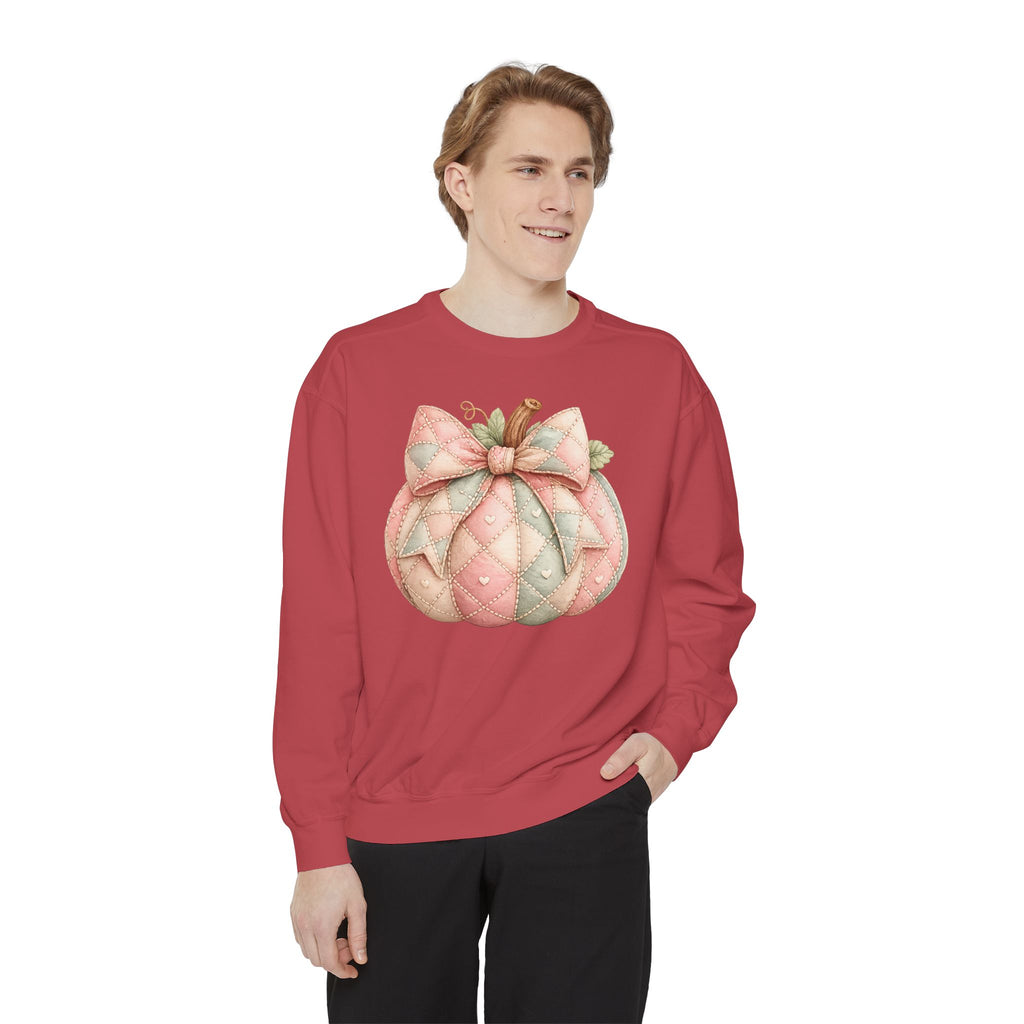 Quilted Pastel Pumpkin Sweatshirt