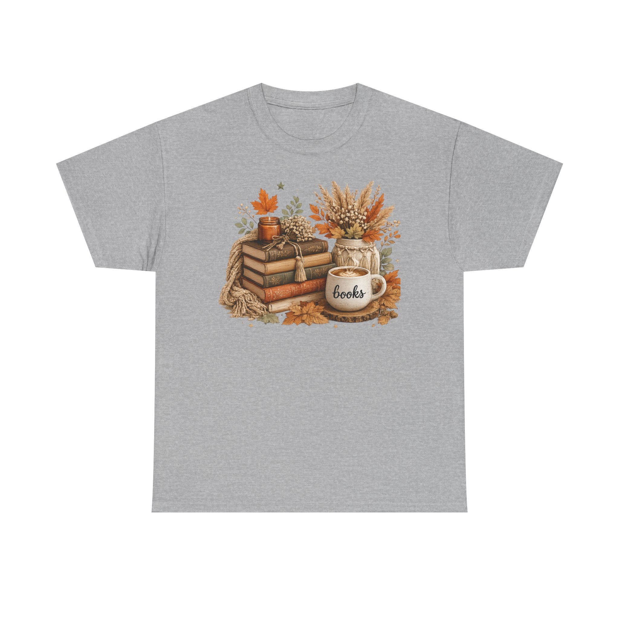 Cozy Autumn Books Tee — Fall Booklover Graphic T-Shirt