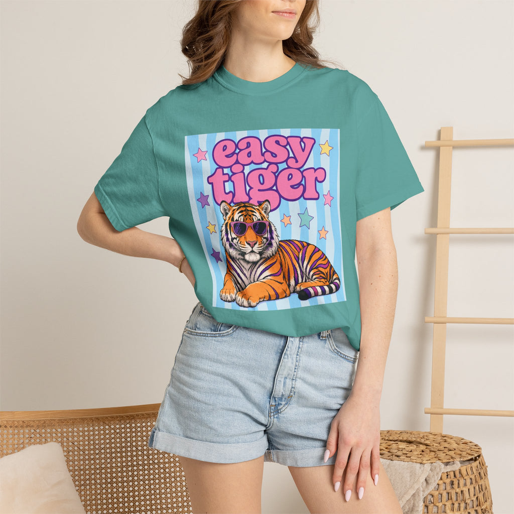 Easy Tiger Graphic T-Shirt — Retro Pastel Tiger Tee