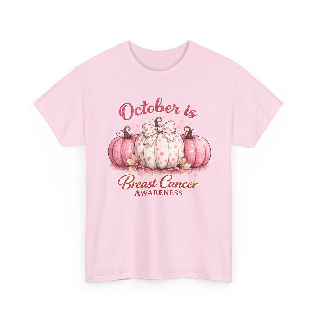 Breast Cancer Awareness Tee - "October is Breast Cancer Awareness" Pink Pumpkin Design