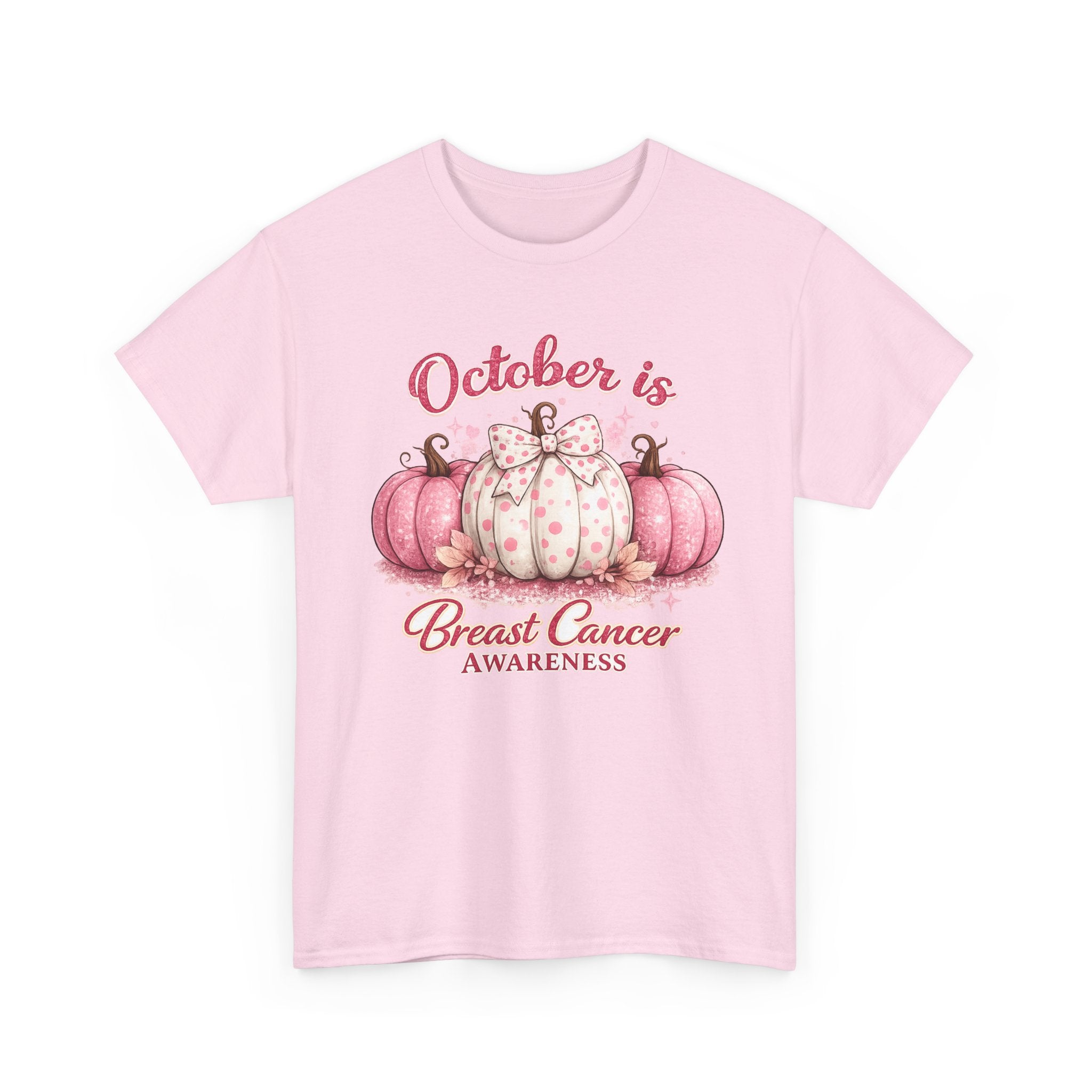 Breast Cancer Awareness Tee - "October is Breast Cancer Awareness" Pink Pumpkin Design