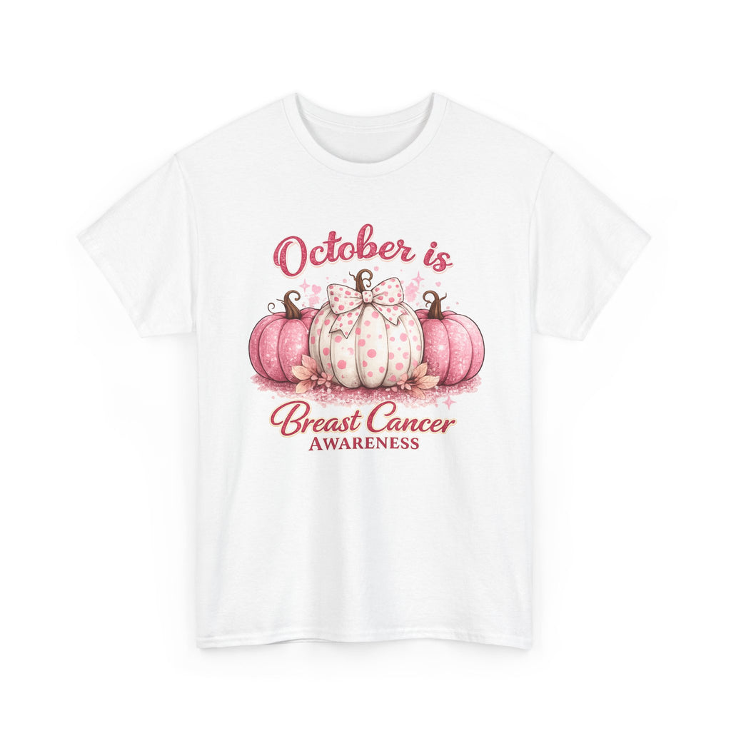 Breast Cancer Awareness Tee - "October is Breast Cancer Awareness" Pink Pumpkin Design