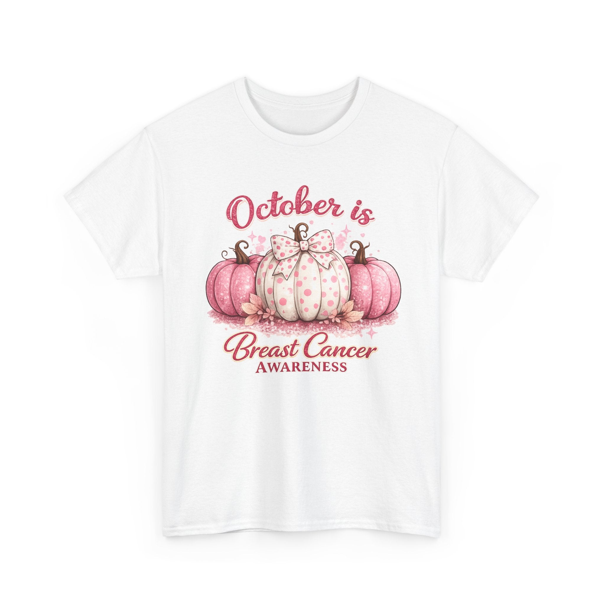 Breast Cancer Awareness Tee - "October is Breast Cancer Awareness" Pink Pumpkin Design