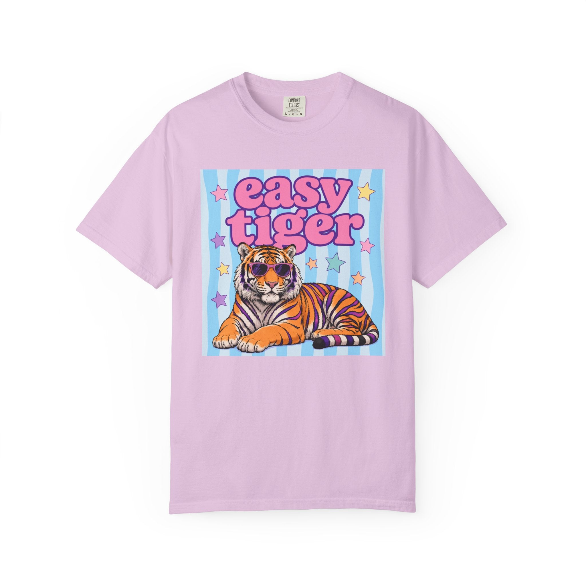 Easy Tiger Graphic T-Shirt — Retro Pastel Tiger Tee