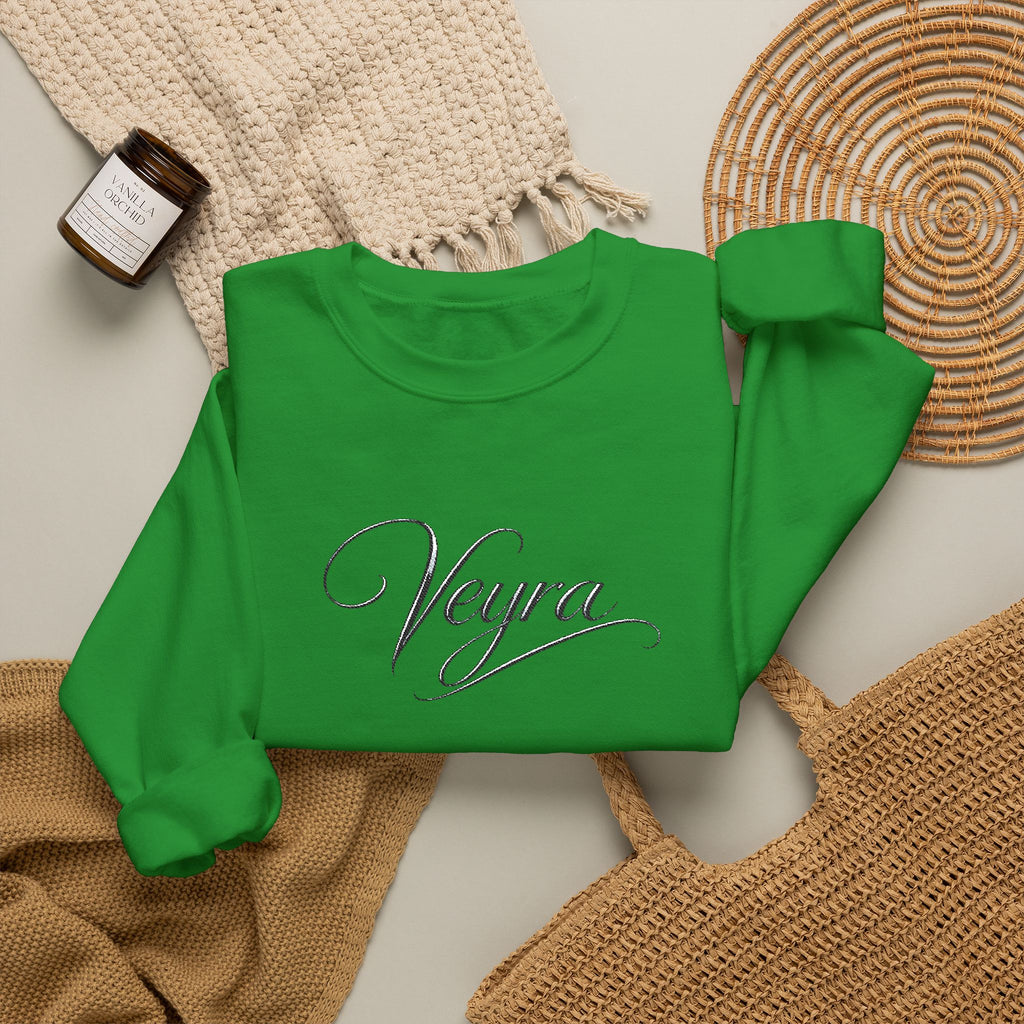 Veyra Script Crewneck Sweatshirt — Elegant Handwritten Logo Pullover