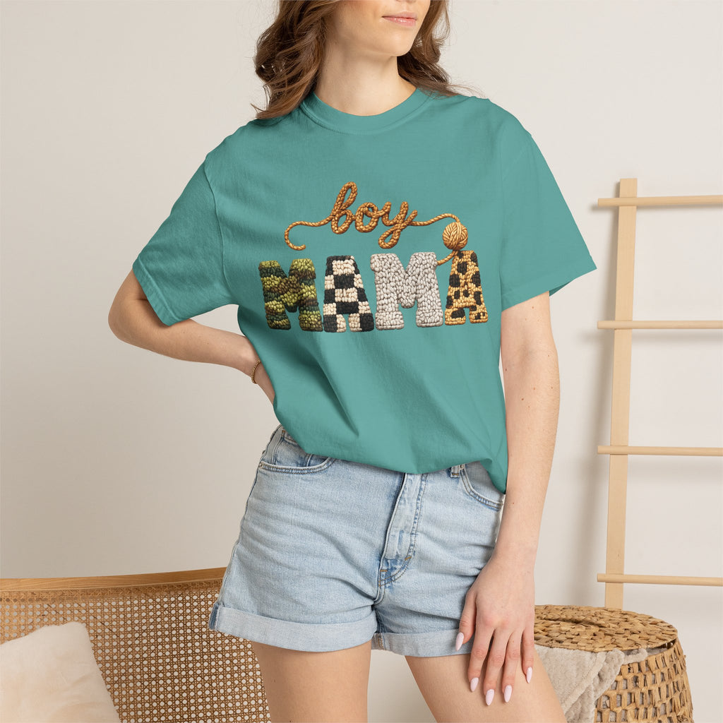 Boy Mama Graphic T-Shirt — Leopard & Camo Mom Tee