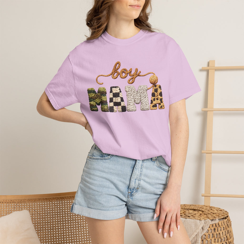 Boy Mama Graphic T-Shirt — Leopard & Camo Mom Tee