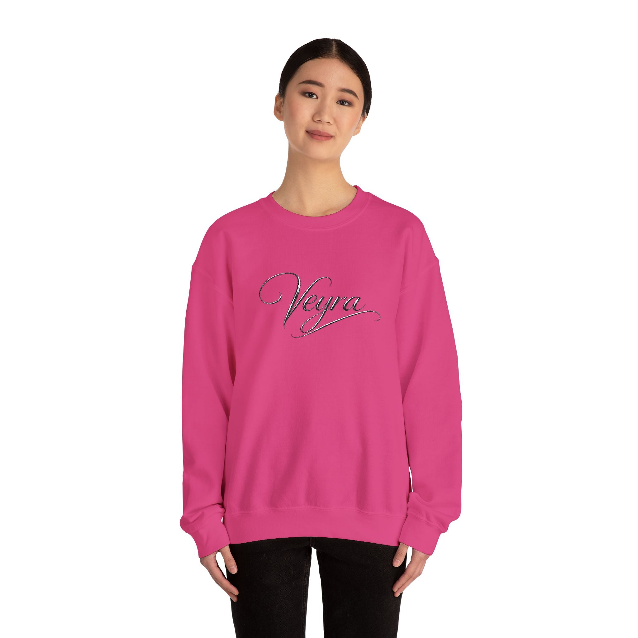 Veyra Script Crewneck Sweatshirt — Elegant Handwritten Logo Pullover
