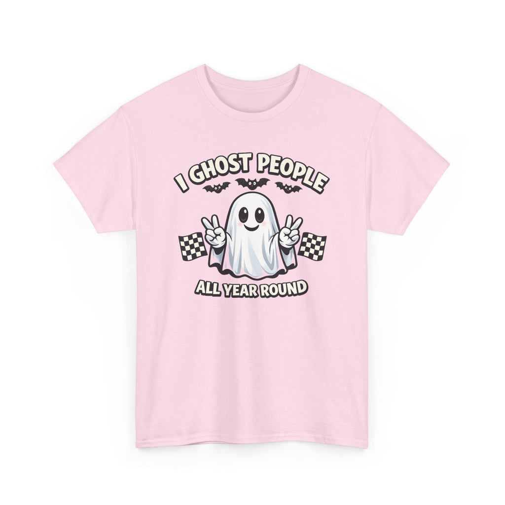 Ghost People All Year Round Tee — Cute Vintage Ghost Graphic Shirt