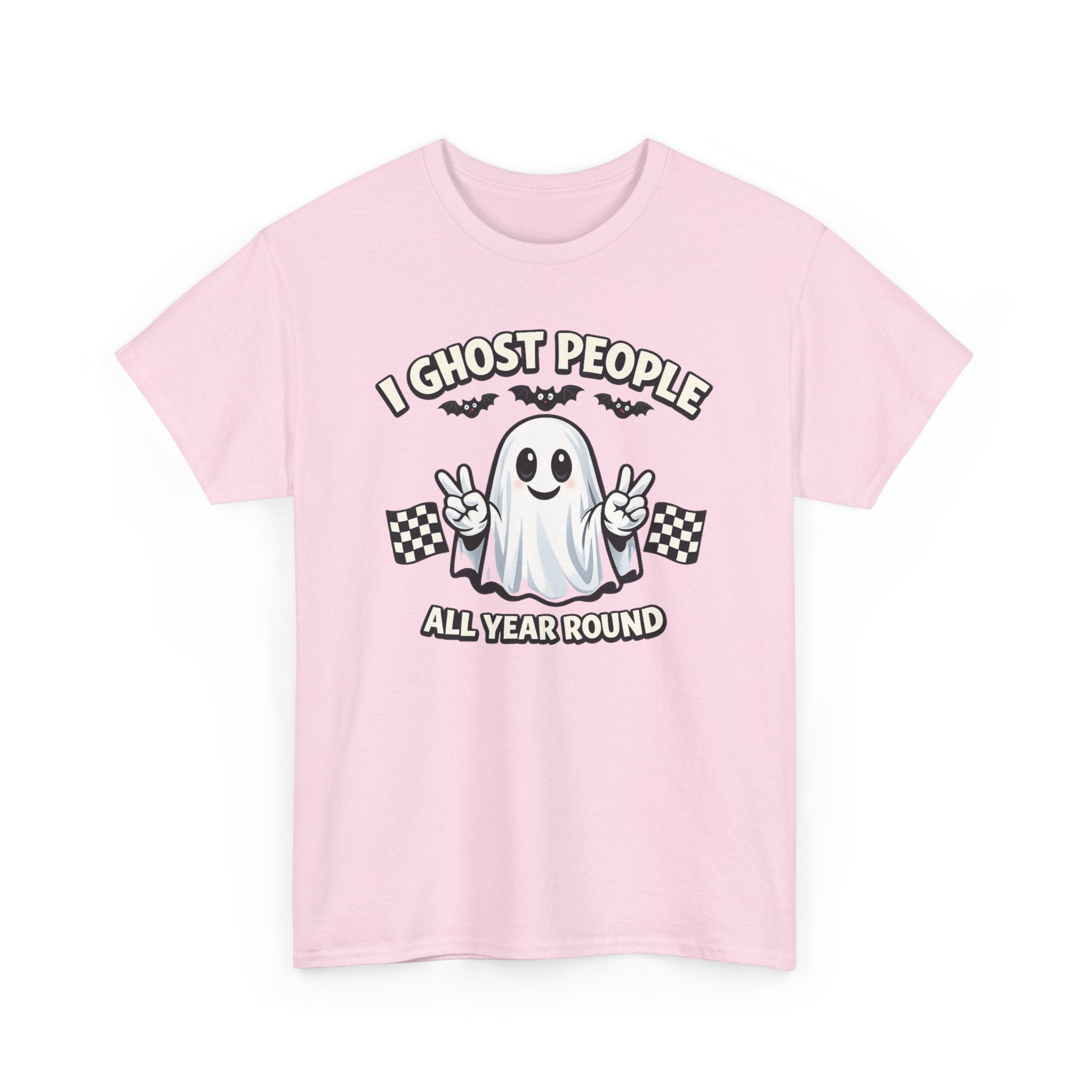 Ghost People All Year Round Tee — Cute Vintage Ghost Graphic Shirt