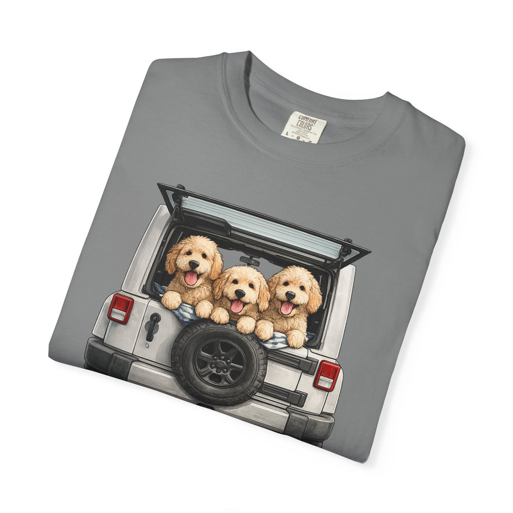 Jeep Days T-Shirt — Cute Golden Retrievers in Jeep Graphic Tee