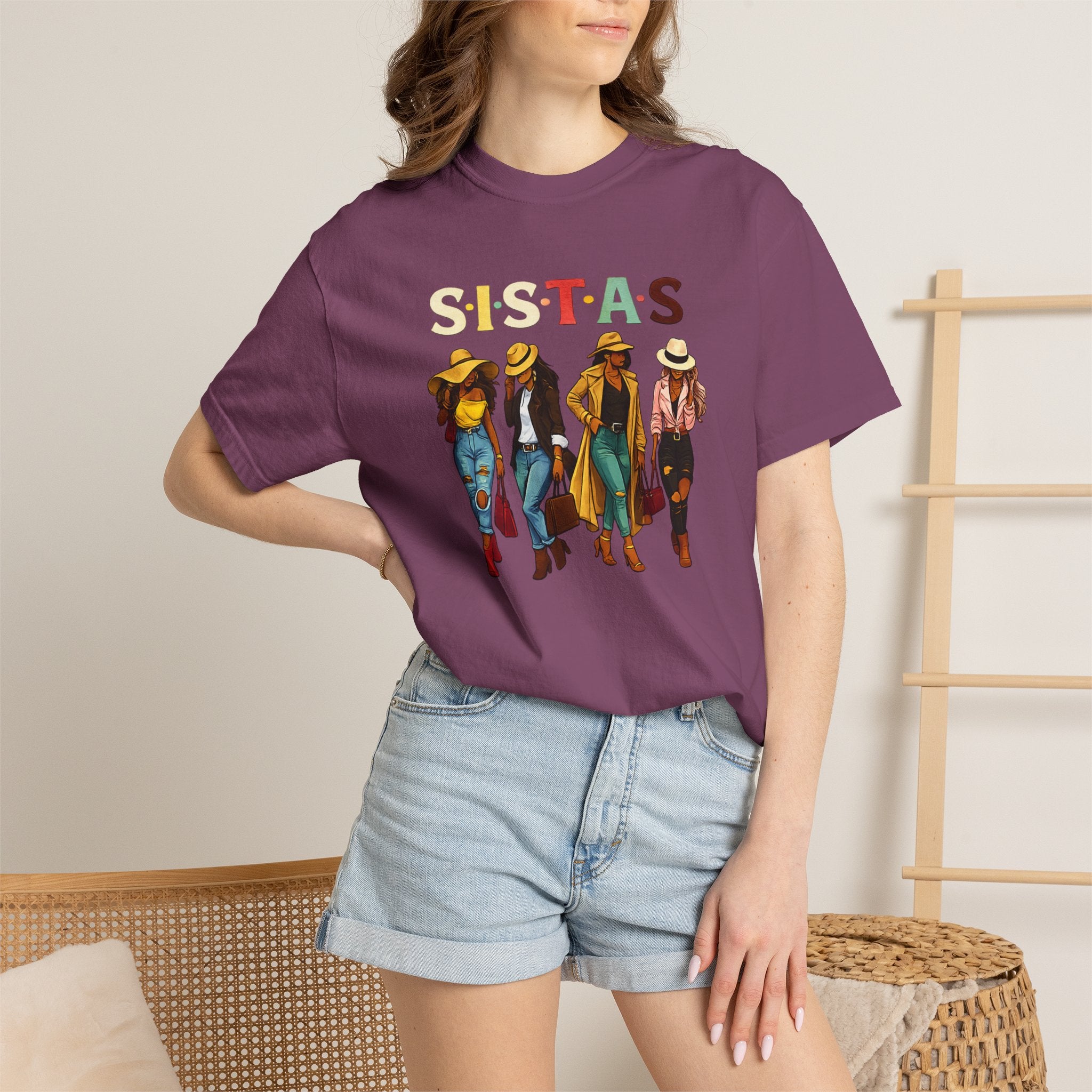 Sistas Graphic T-Shirt – Bold Sisterhood Women Walking Design